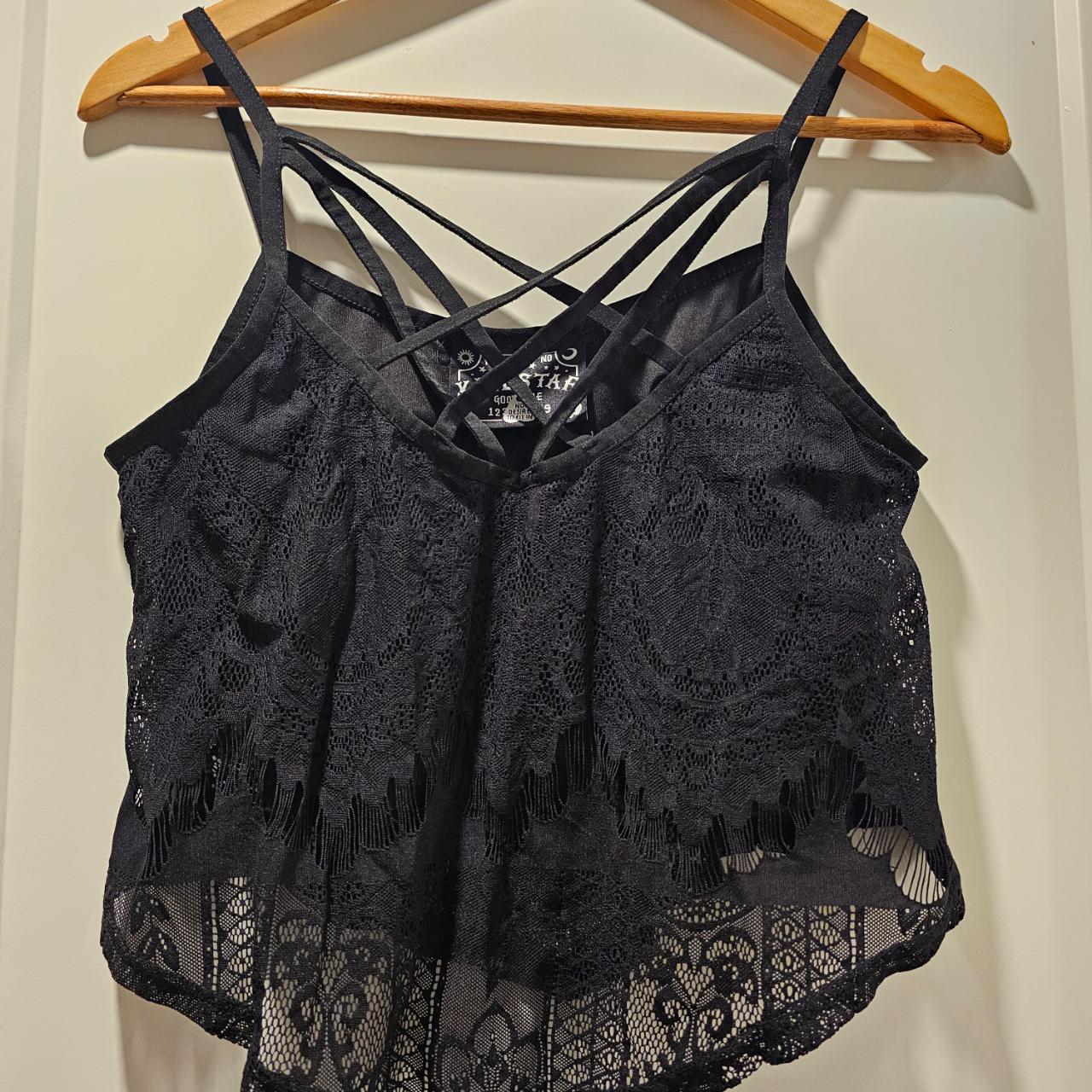 Lace cage front Killstar top. Size large. - Depop