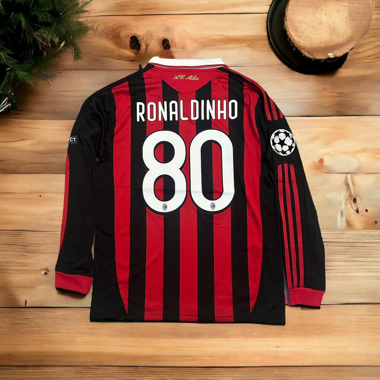 AC Milan Ronaldinho Soccer Jersey Long Sleeves 09/10... - Depop