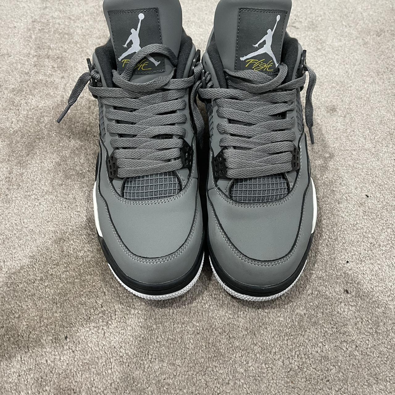 Jordan 4 cool grey yellow cheap laces