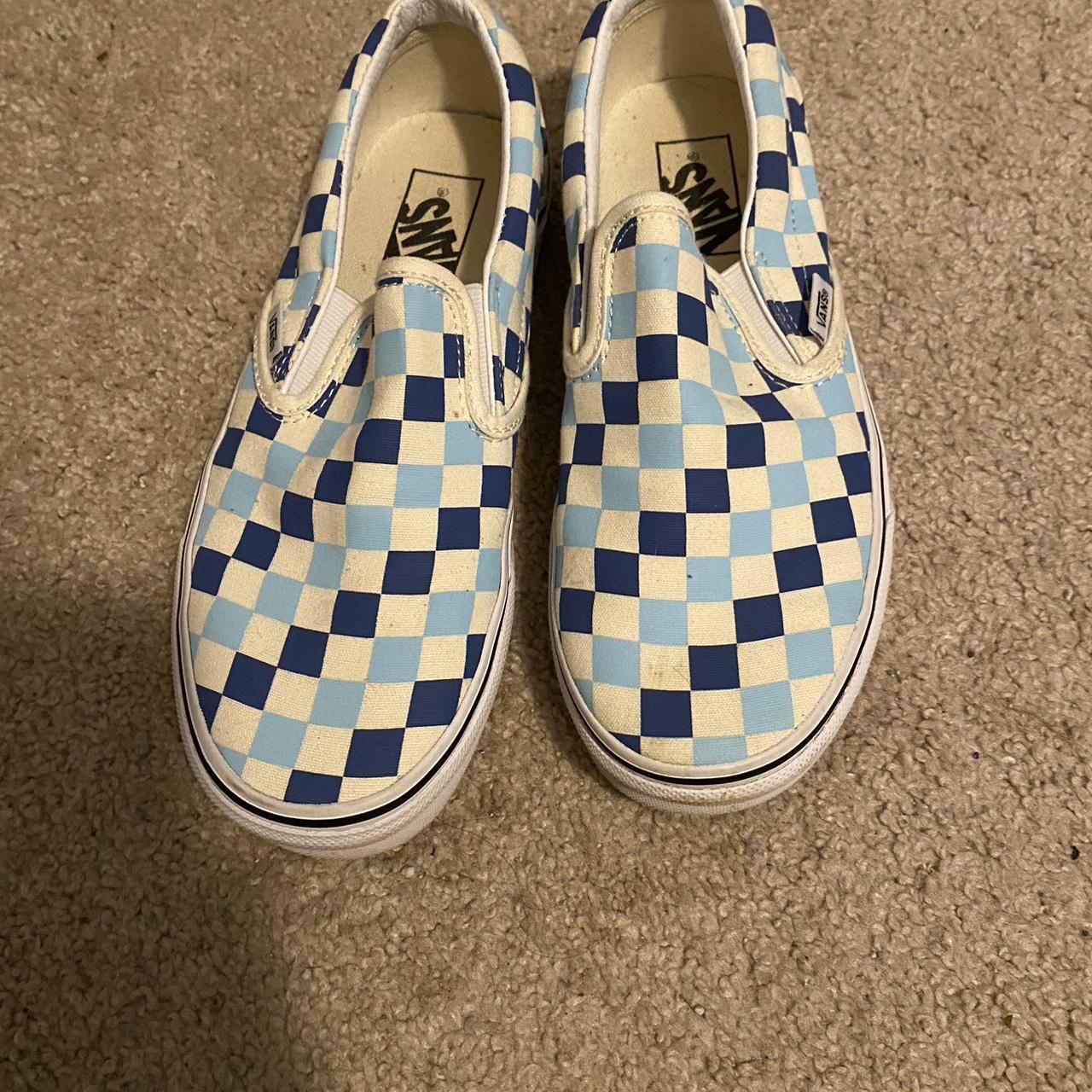 Light and dark 2025 blue checkered vans