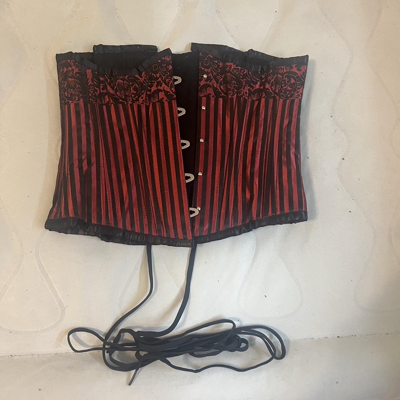 Y2K mall goth red and black lace corset 🩸🦇 - - Depop
