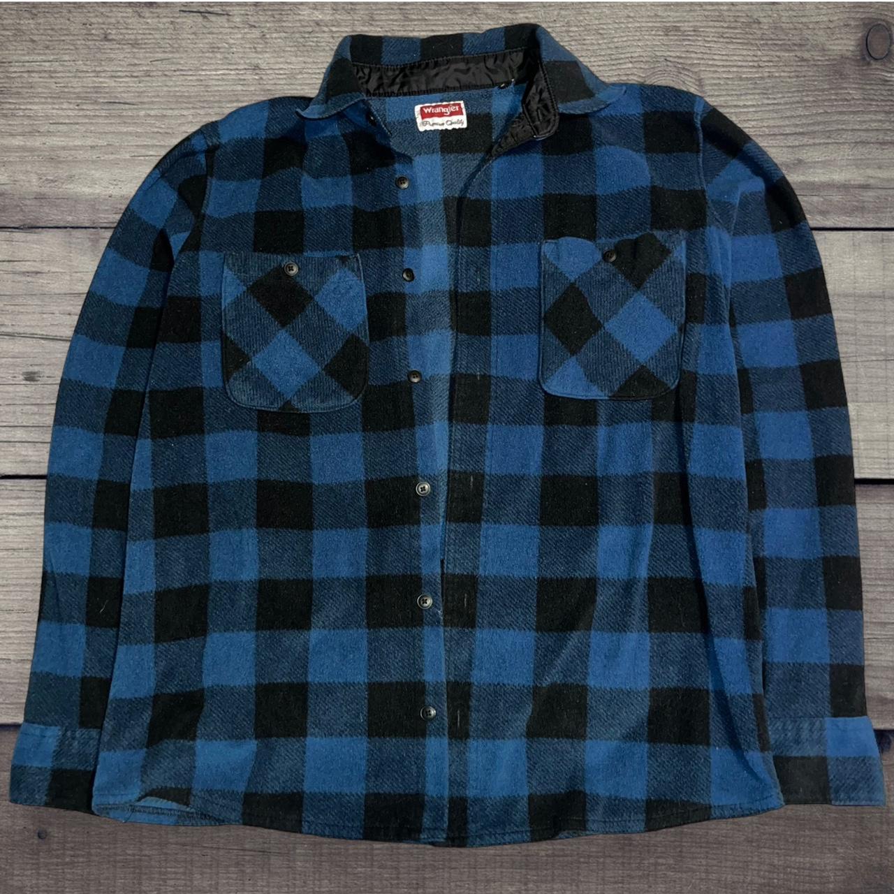 Wrangler Men's Blue and Navy Shirt | Depop