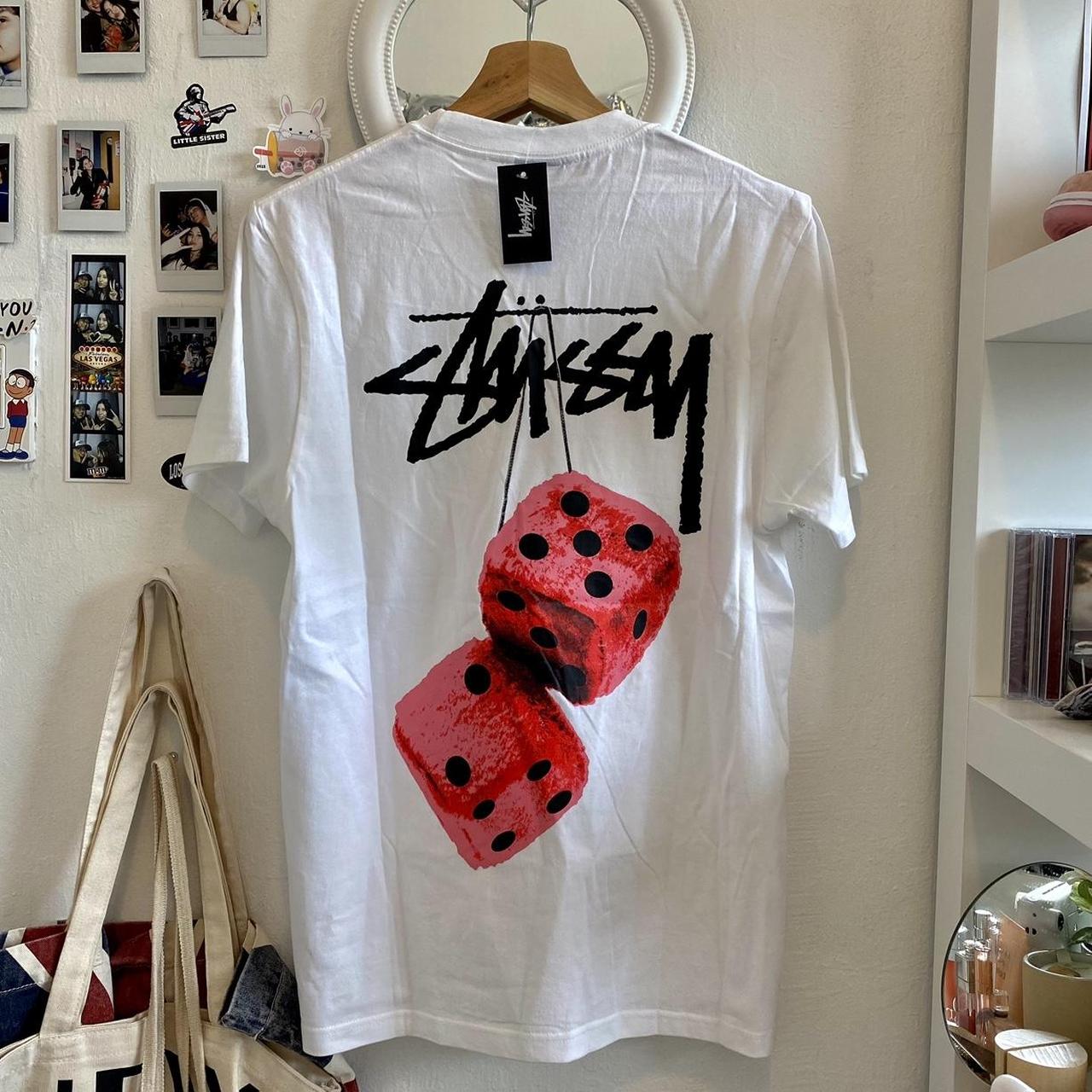 Stussy fuzzy dice tee Size S Never worn still has... - Depop