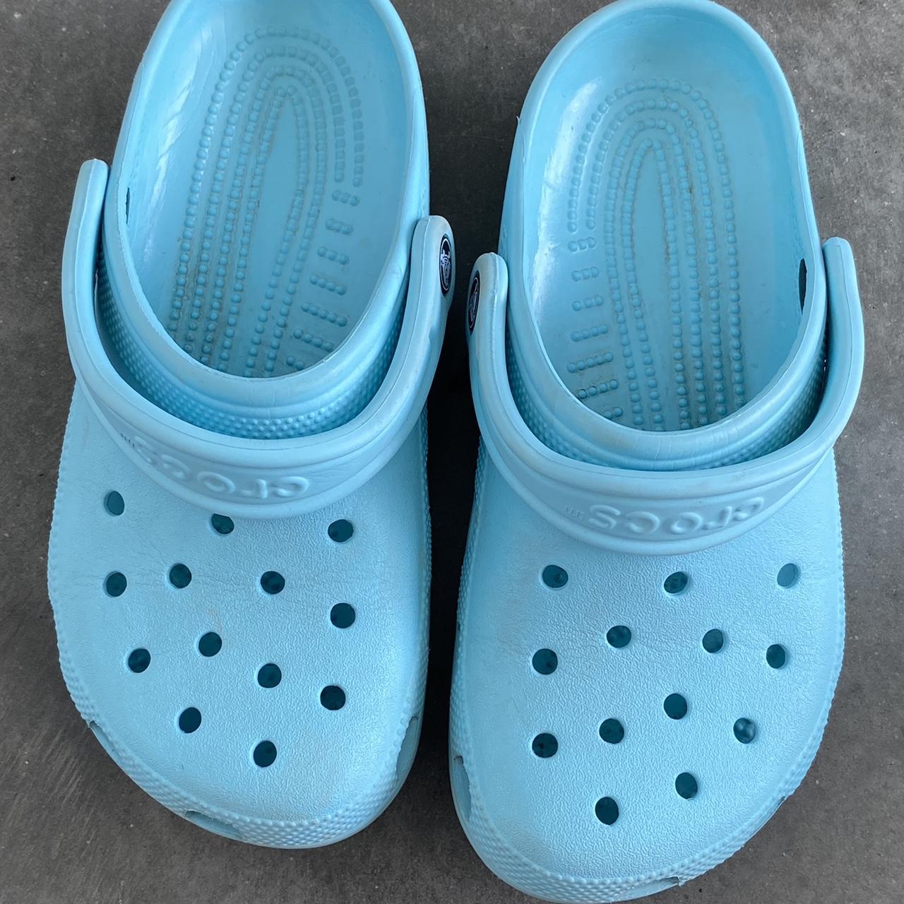 blue crocs! super fun blue crocs! perfect for so... - Depop