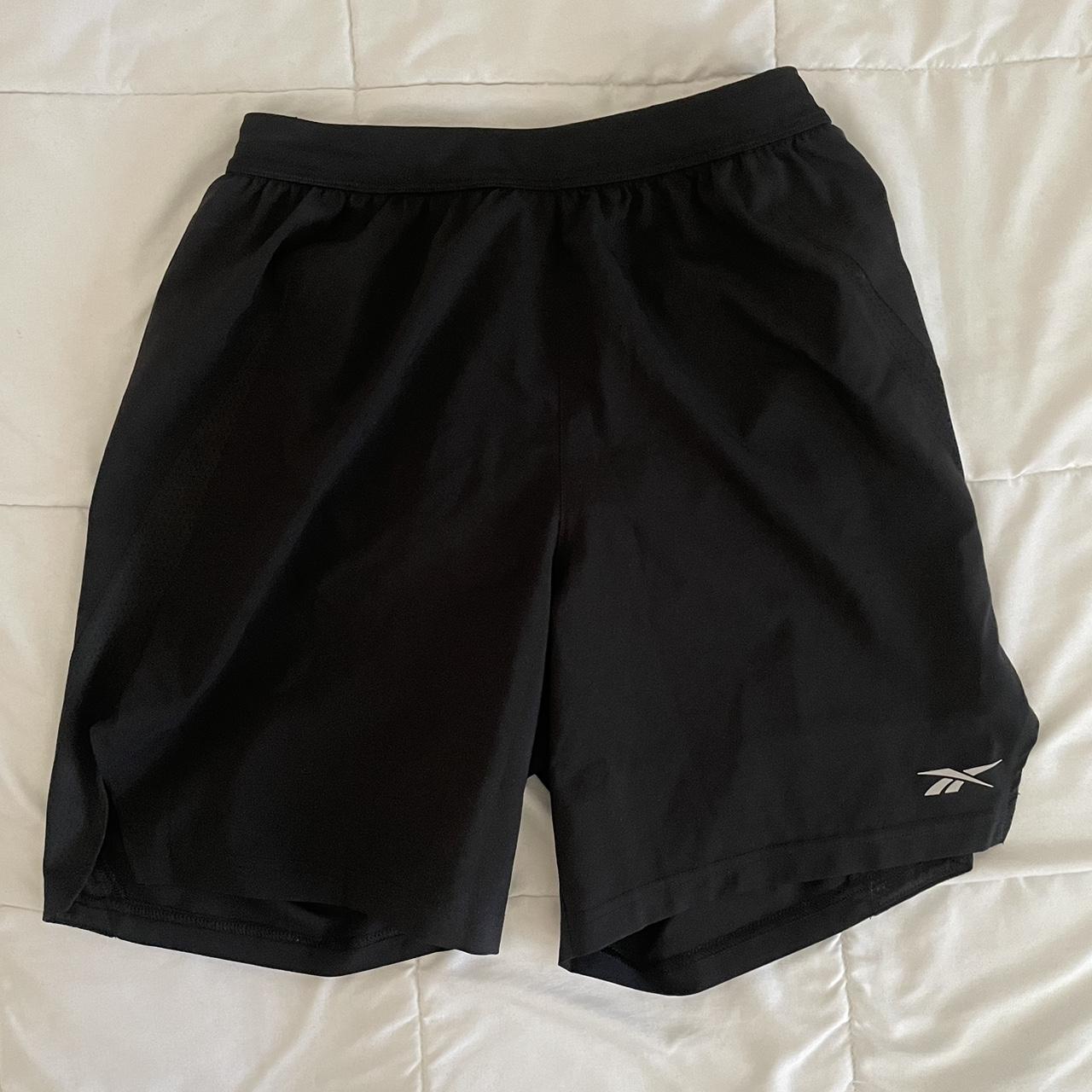 Black Reebok workout shorts - thrifted but never... - Depop