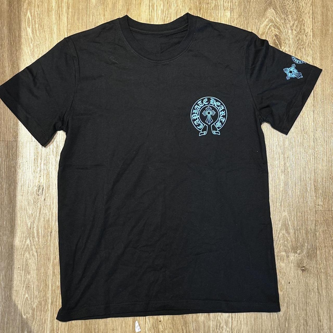Blue and Black Chrome Hearts Tee. Never worn. Size M | Depop