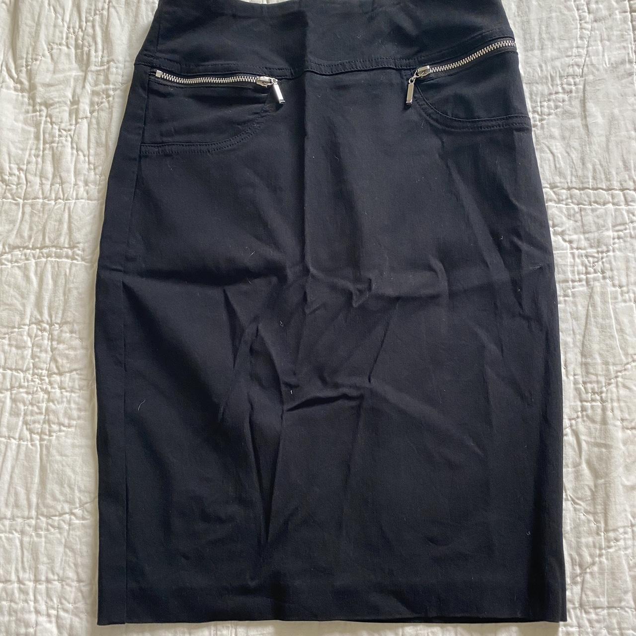 Black skirt with zipper pockets. Not wrinkly when... Depop