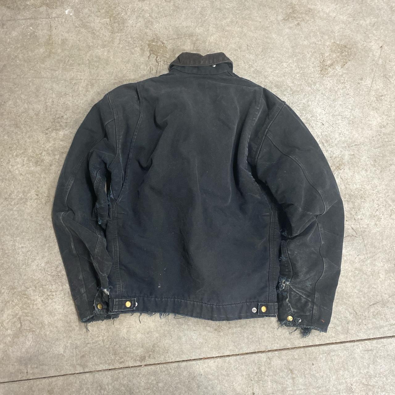 Vintage Carhartt Faded Black Detroit Jacket With - Depop