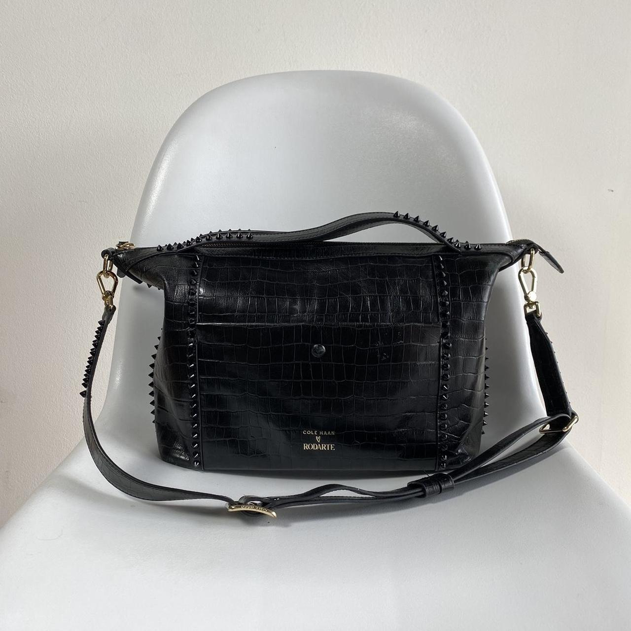 COLE HAAN Black Woven Small Leather Crossbody Purse Bag | eBay