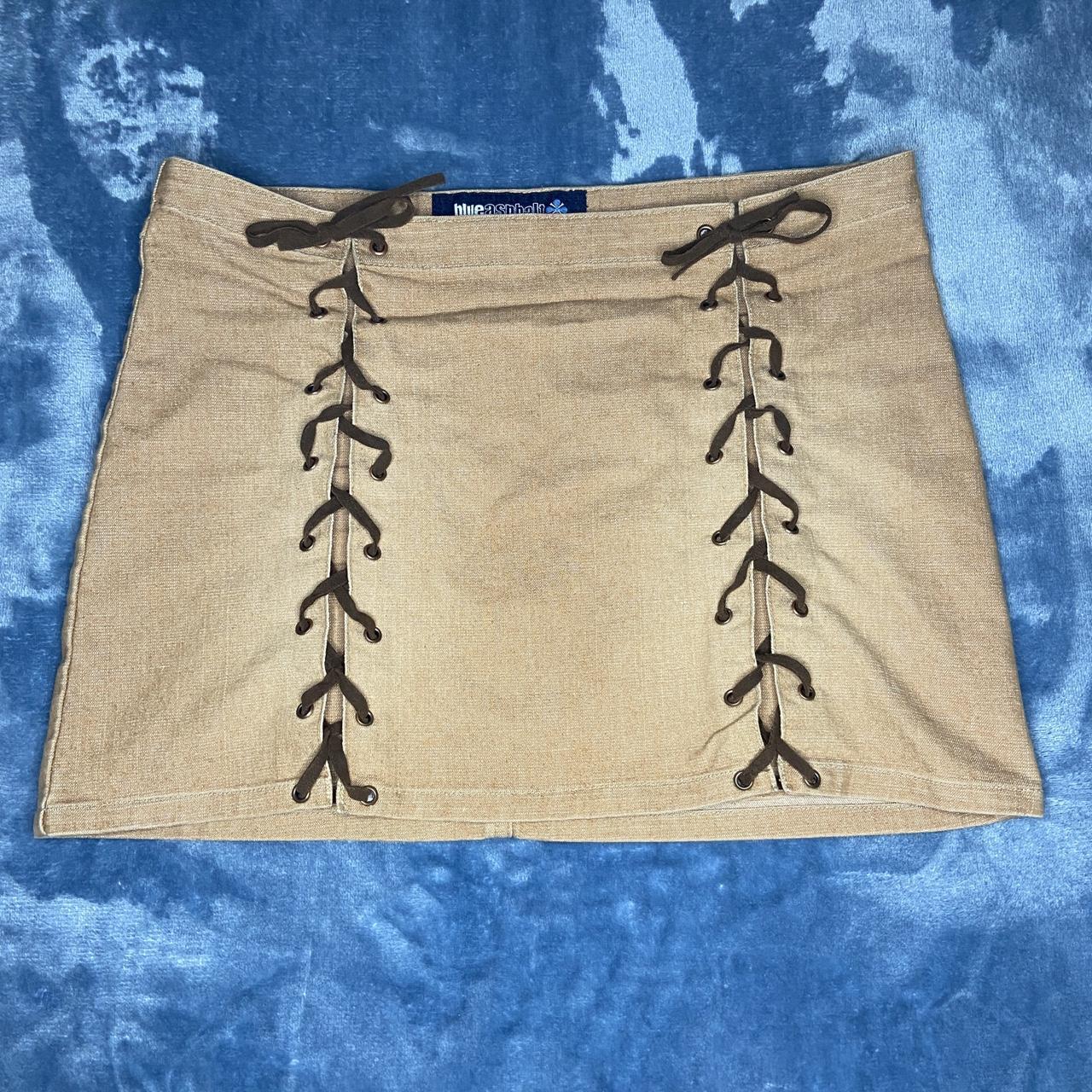 women-s-tan-and-brown-skirt-depop