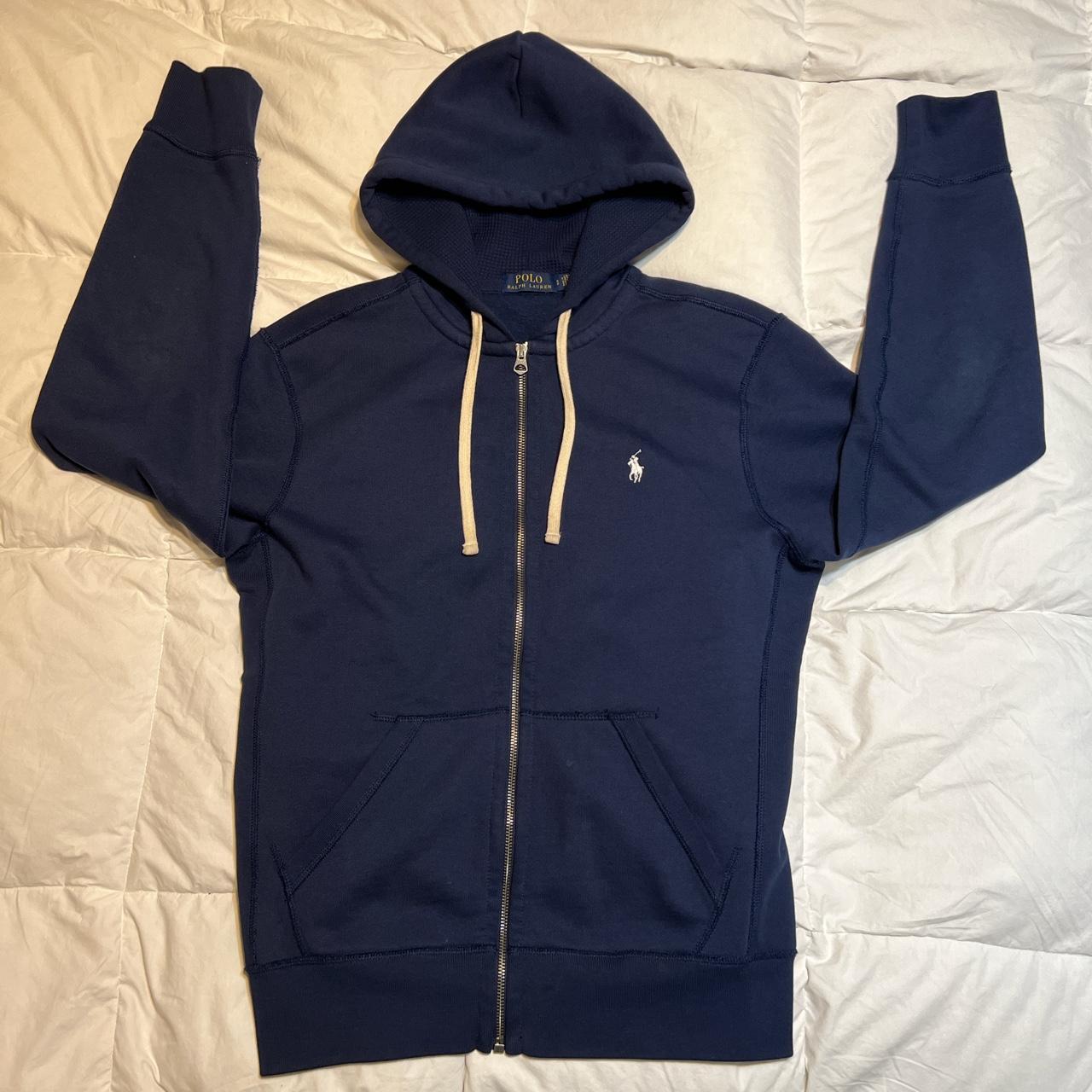 Navy blue Polo Ralph Lauren Zip up Hoodie 100%... - Depop