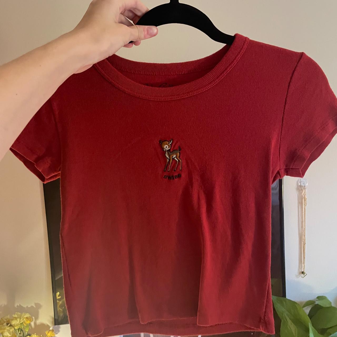 Brandy Melville Red Deer Swiss Top No tags but... - Depop