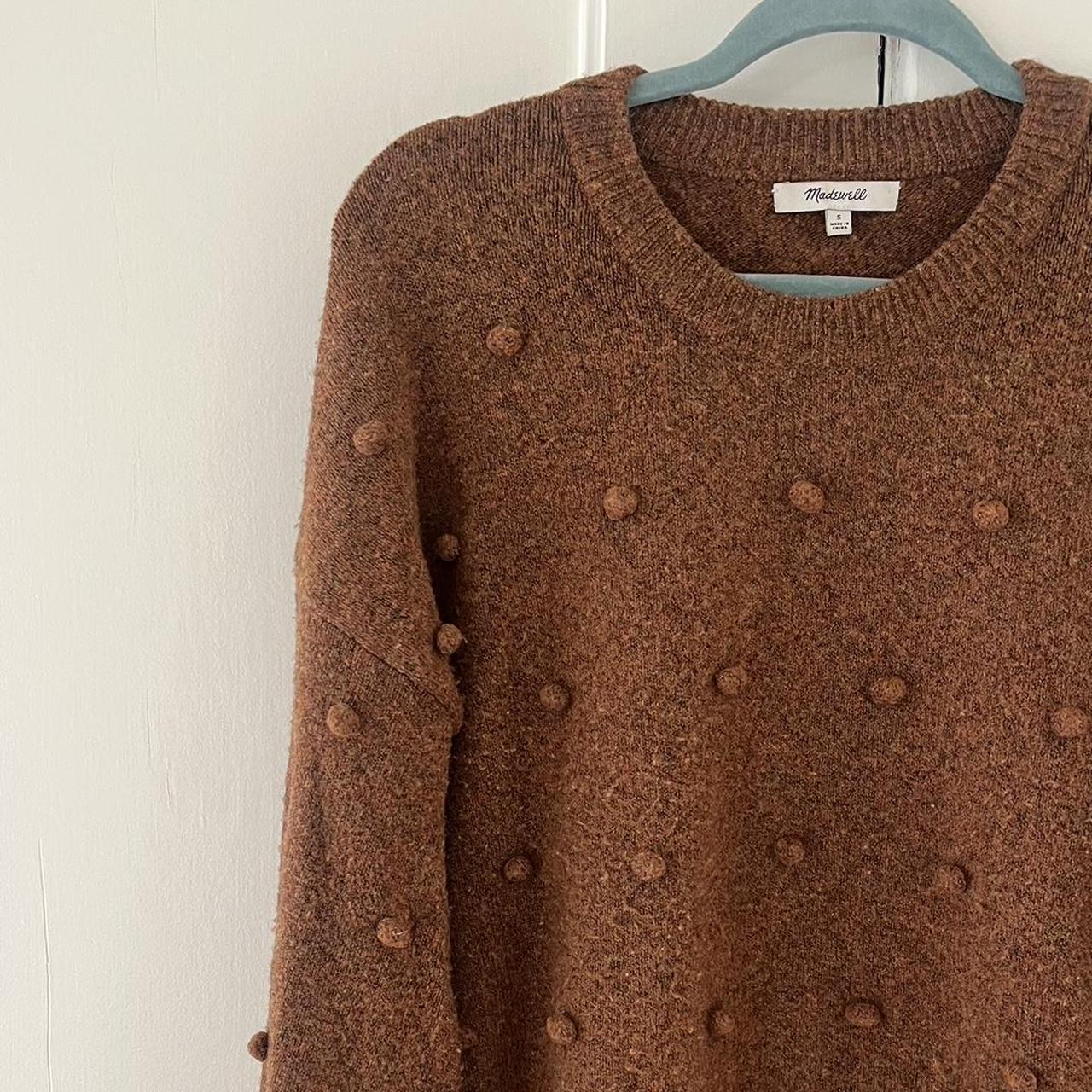 MADEWELL BROWN POM POM SWEATER so cute size. Depop