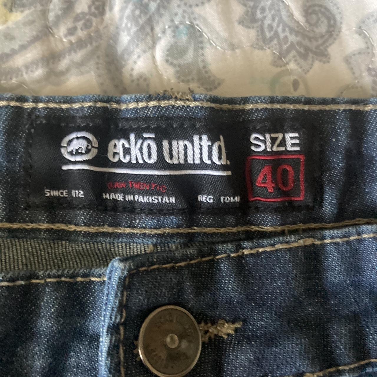 ecko jorts nice rhino embroidery on the back right... - Depop
