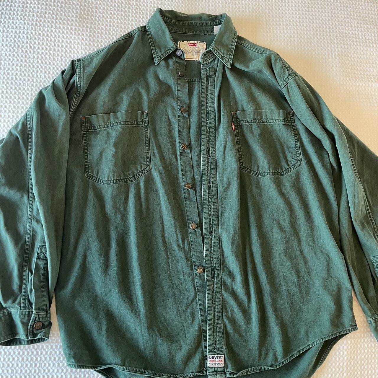 Levi green cheap denim jacket