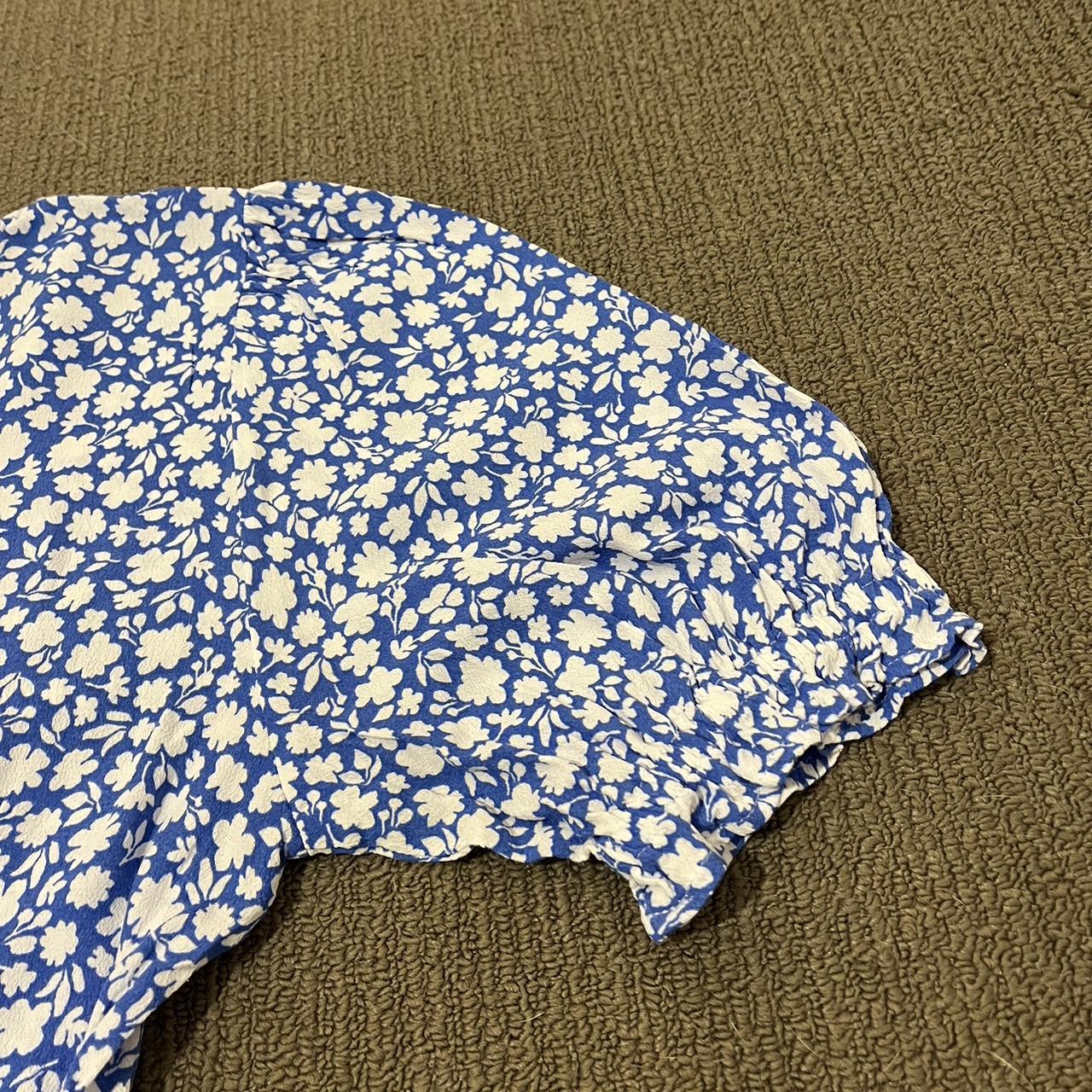 Sportsgirl Tie Back Mini Dress Size 10 Blue/White... Depop