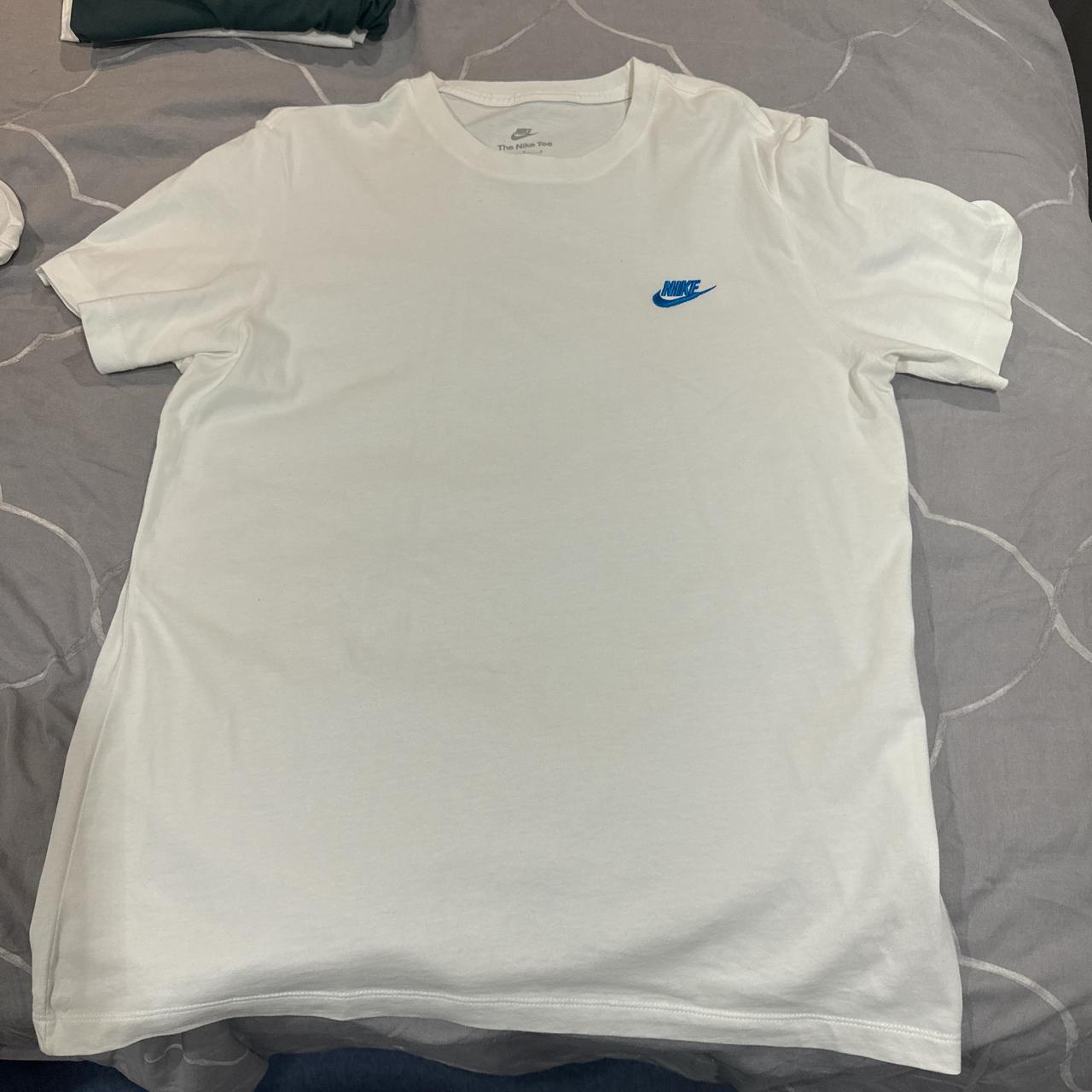 white nike t shirt black tick