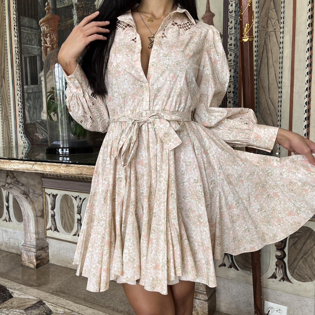 Maje Rebelia Belted Floral midi Dress Button Up Depop