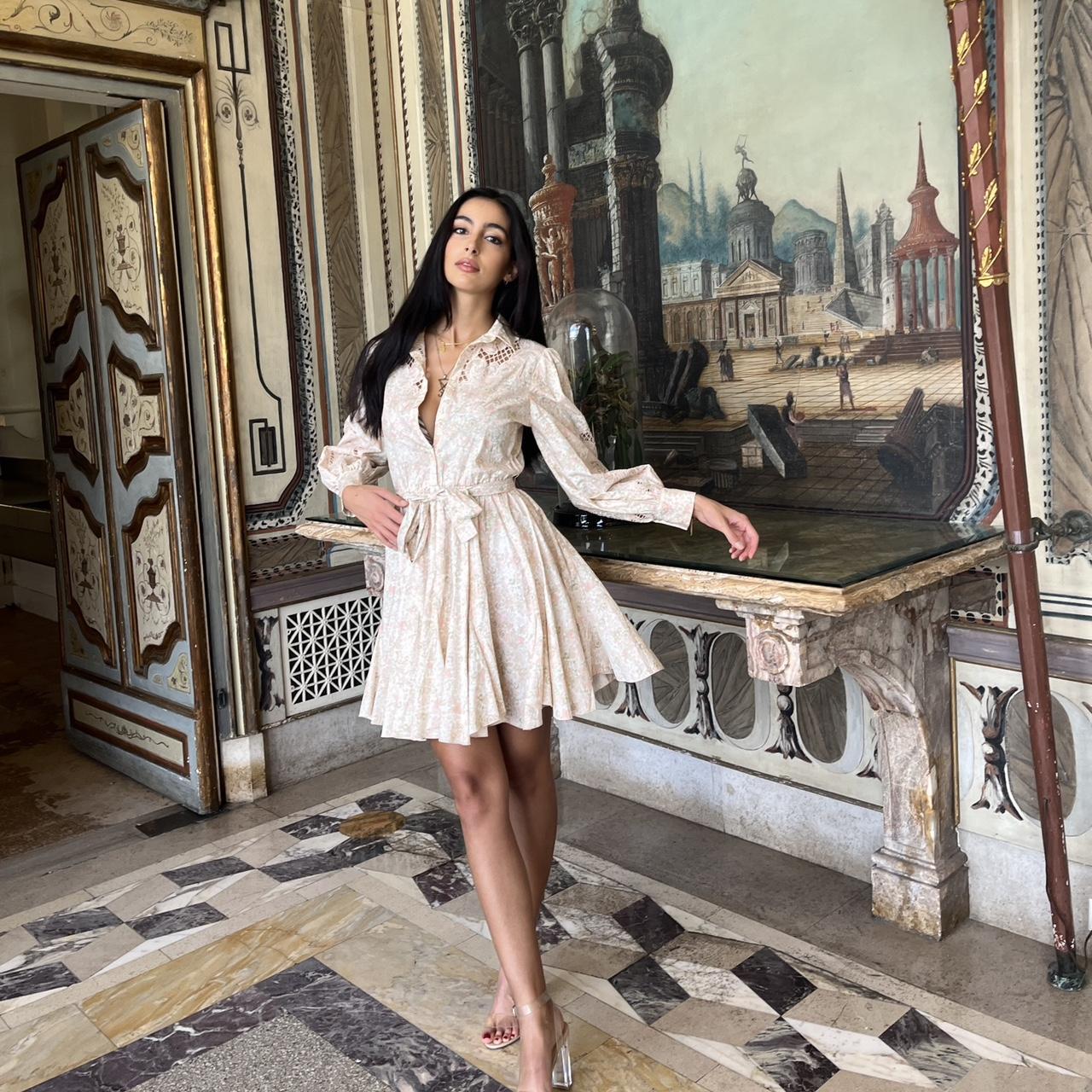 Maje Rebelia Belted Floral midi Dress Button Up