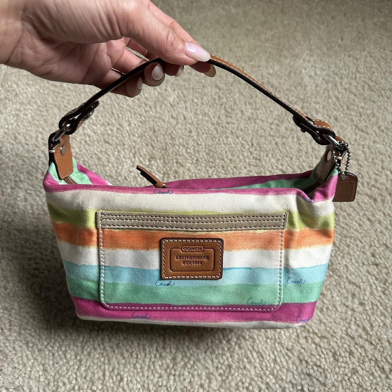 Rainbow stripe coach discount purse