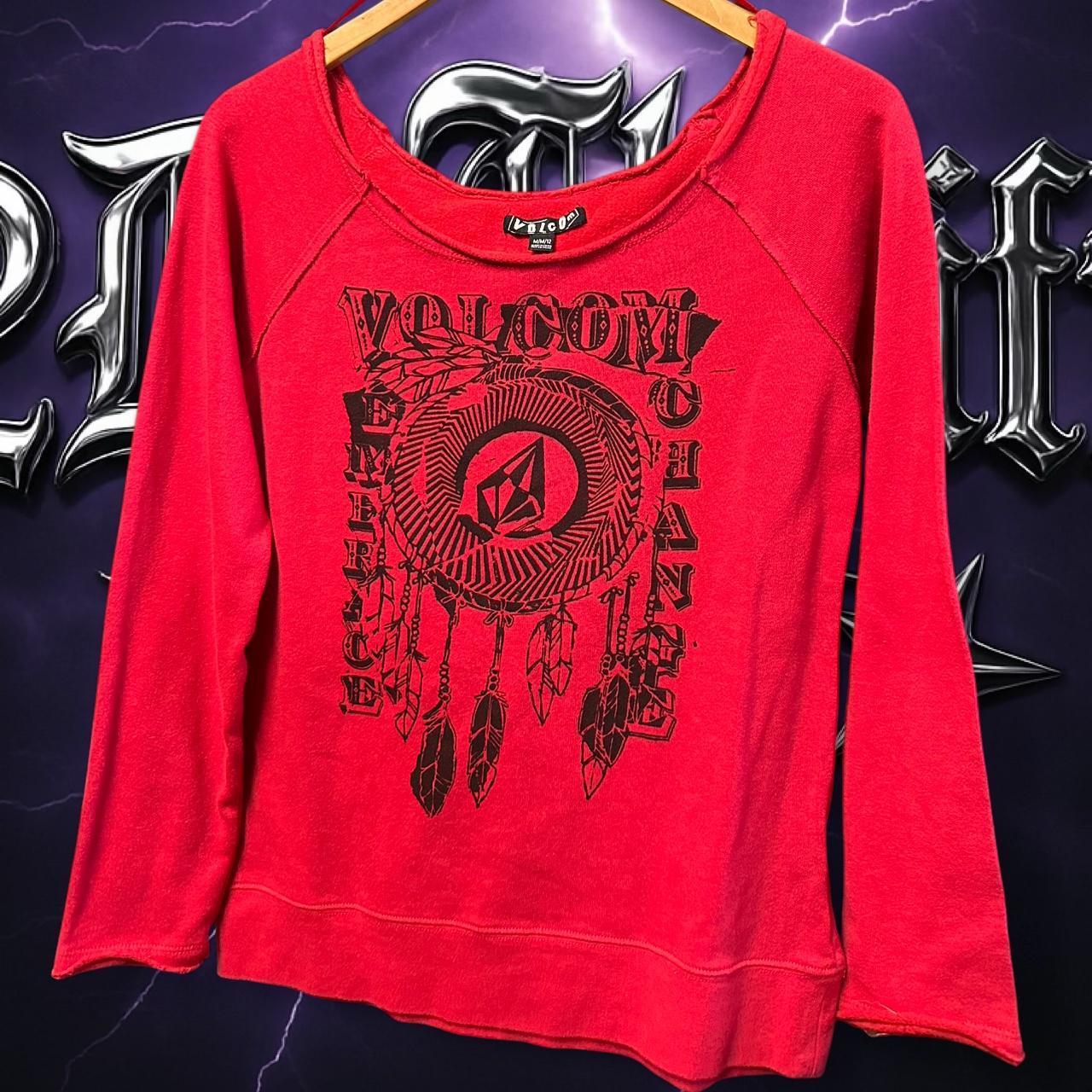 Volcom Women's Blouse - Red - M – Volcom red long… - image 1