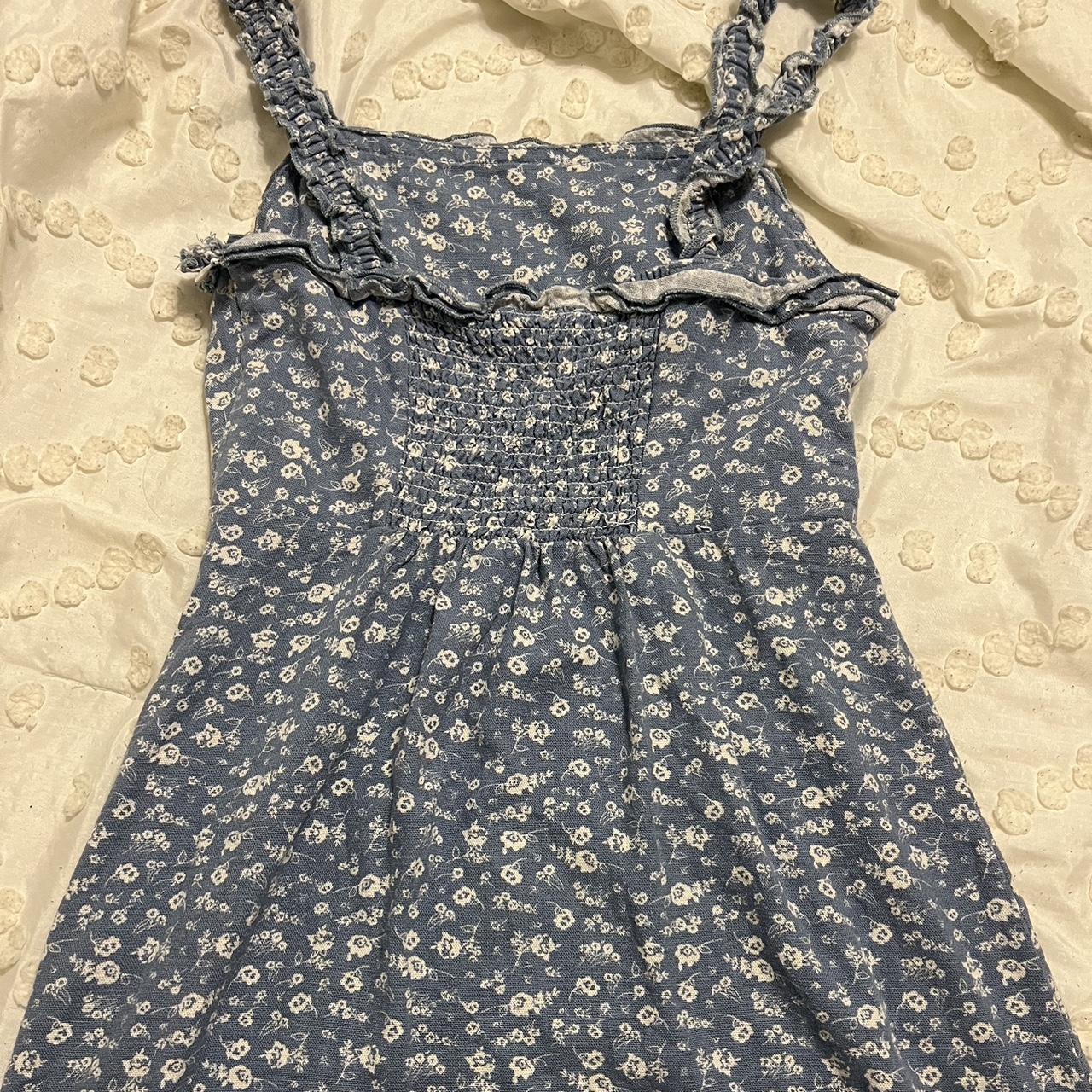 super cute blue floral mini dress worn a handful of... - Depop