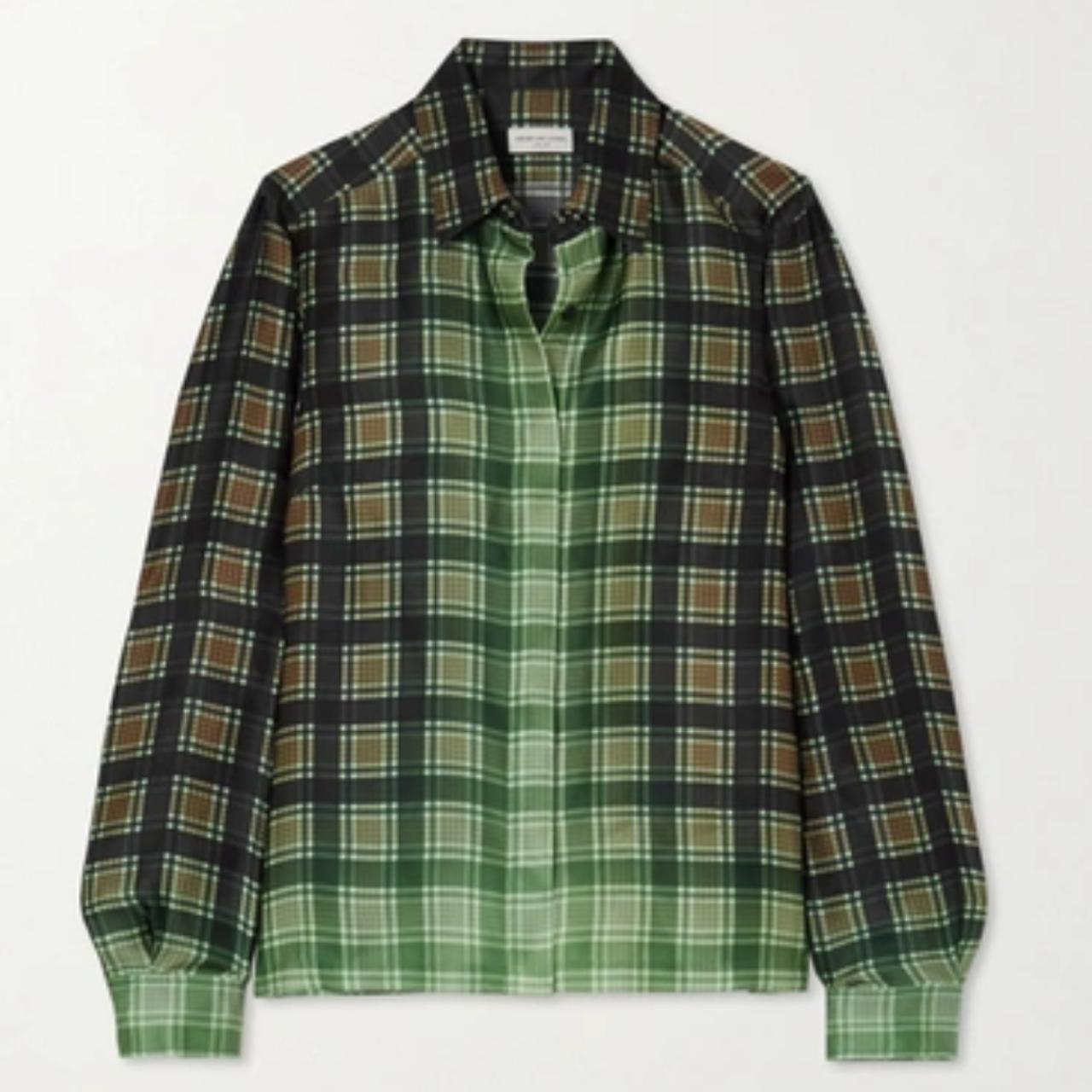 dries van noten オンブレチェックシャツ