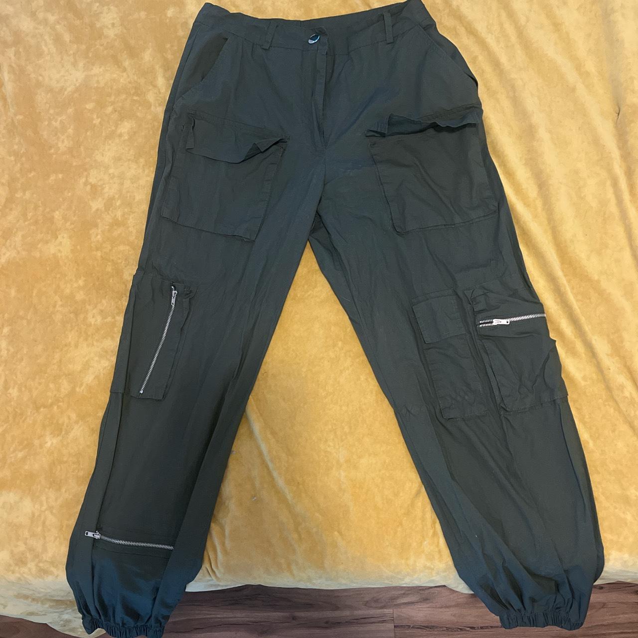 green-cargo-pants-women-s-medium-depop