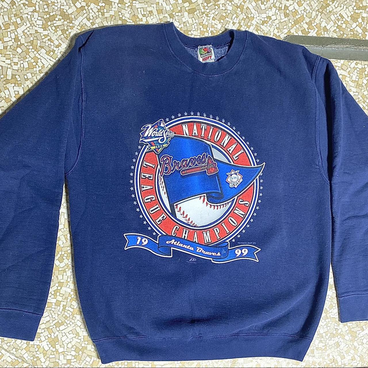 Vintage Atlanta Braves Sweatshirt Fruit Of The Loom - Depop