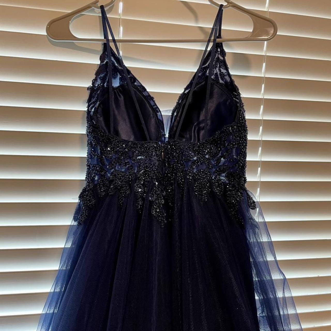 navy prom dress, fits 5’2-3, it has a lot of layers... - Depop