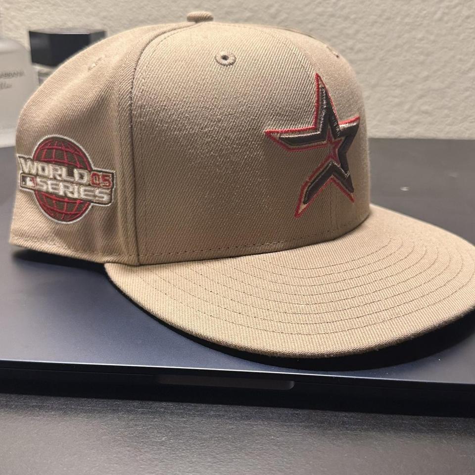 Houston Astros Two Tone Tan Black 05 Fitted Hat Sz 7 - Depop