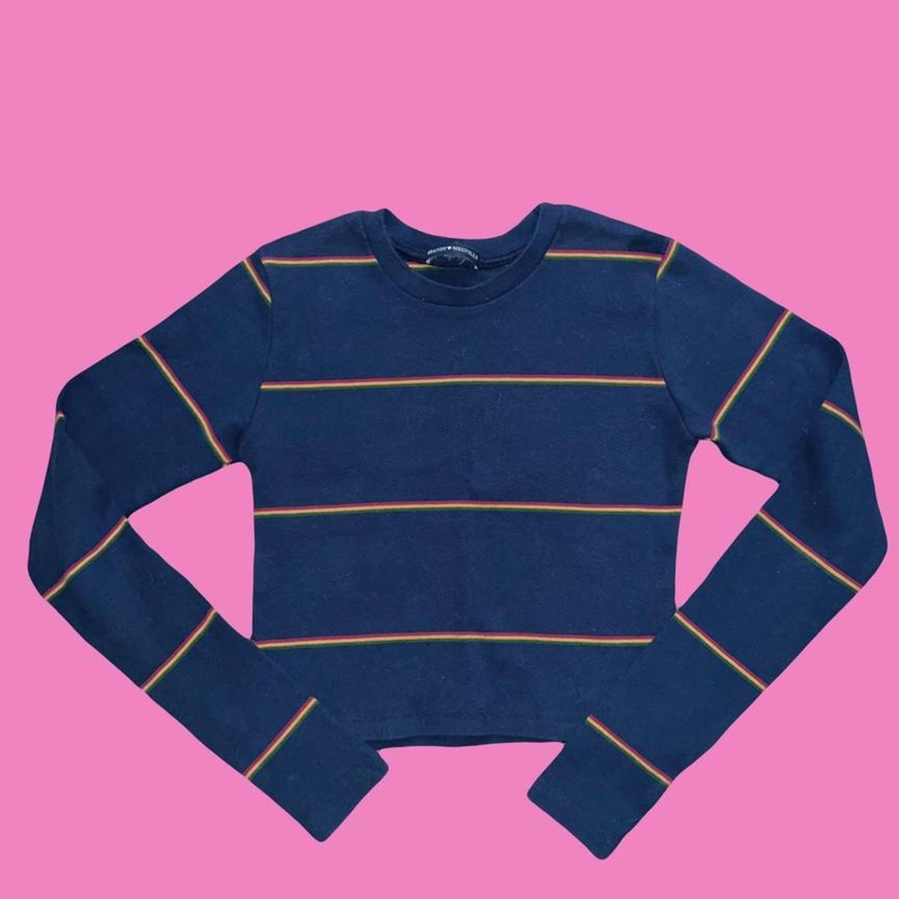 Brandy Melville long sleeve Navy with green red... Depop