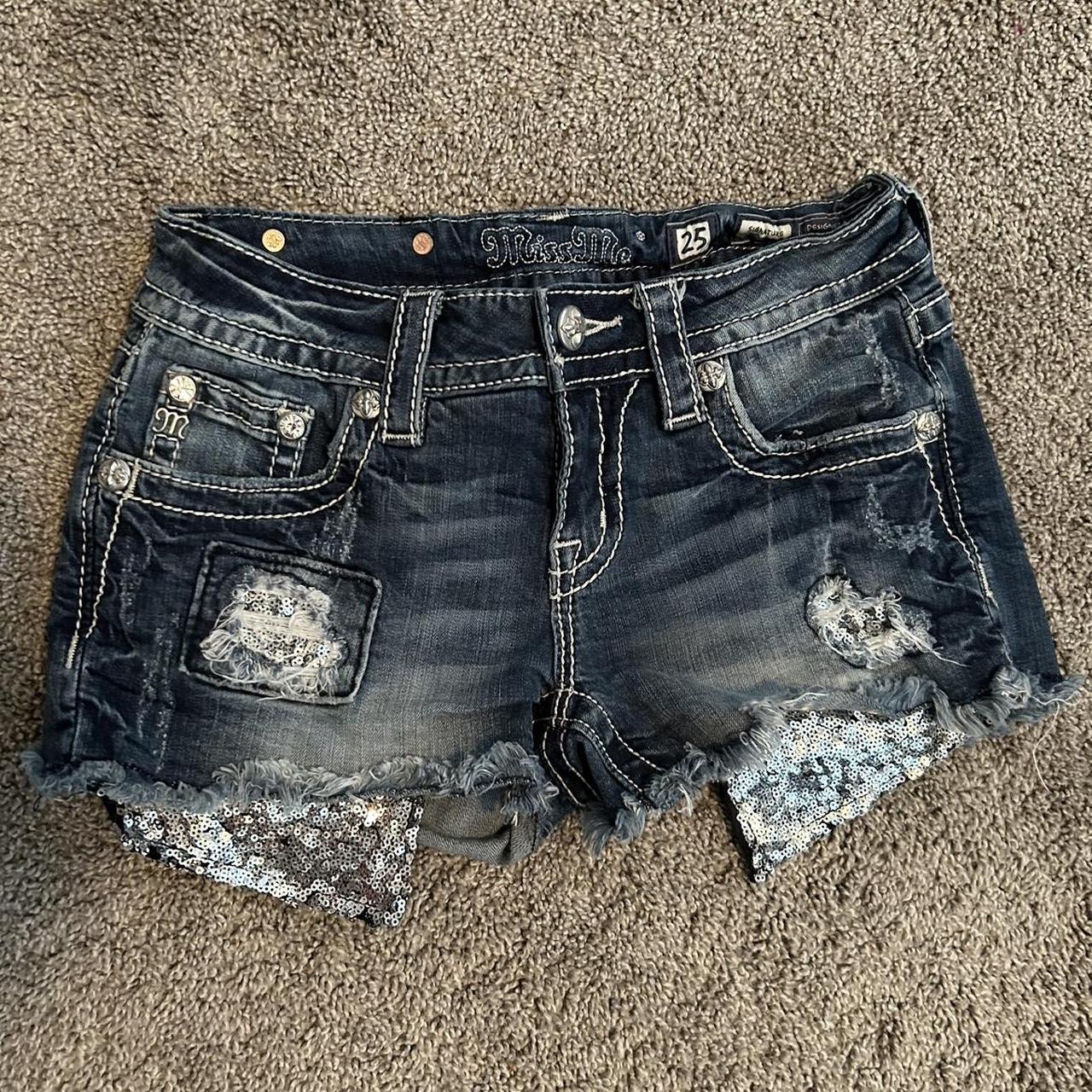 No refunds :) Miss Me jean bedazzled shorts! One of... - Depop