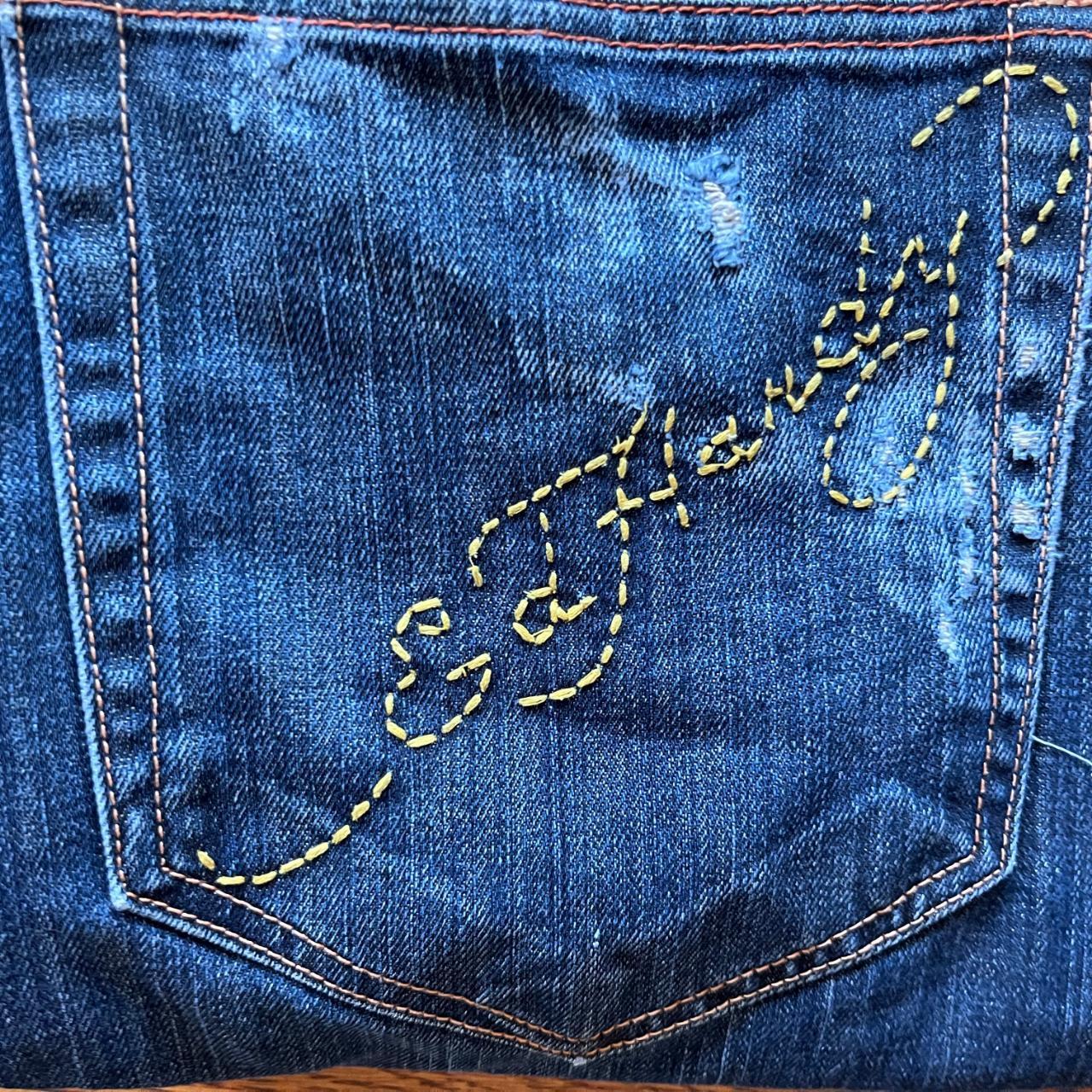 Vintage ed hardy jeans. Cool ed hardy embroidery and... - Depop