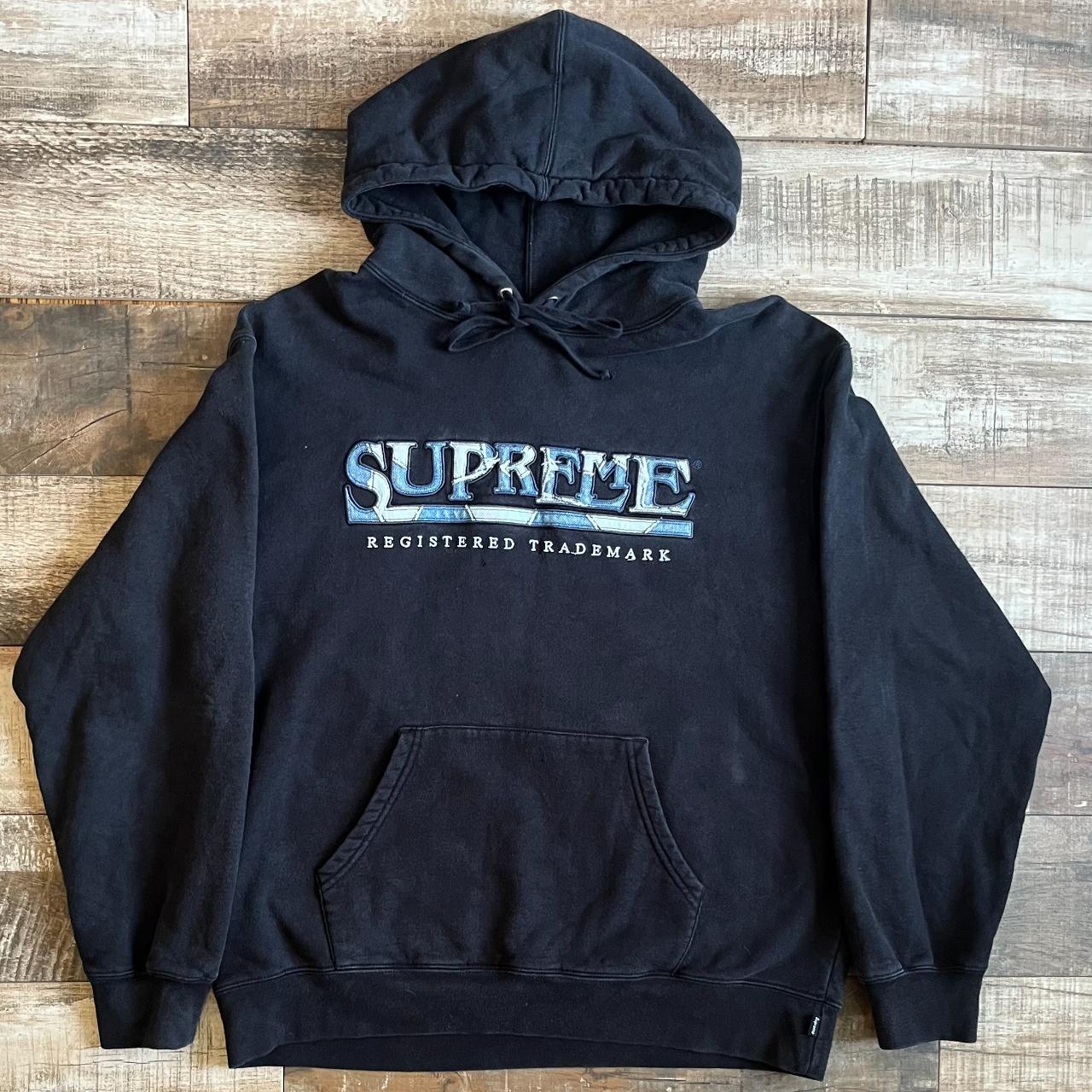 Supreme Denim Logo Hoodie #rare #grail #hypebeast... - Depop