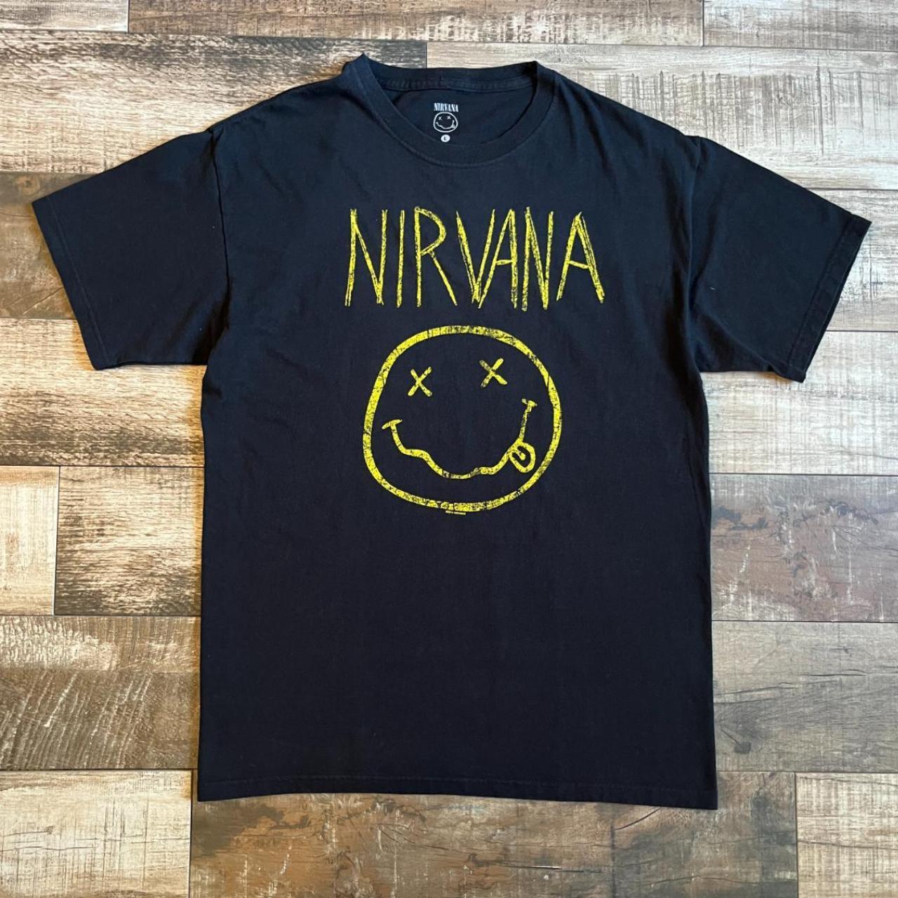 Nirvana Smile Logo Tee. Size : L #nirvana #band... - Depop