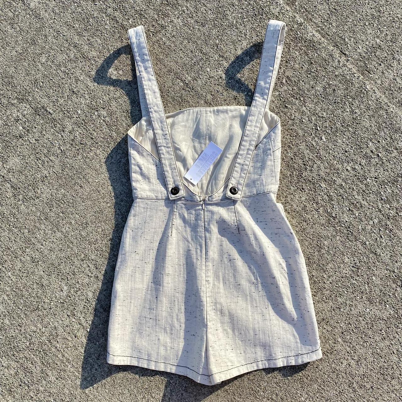 Urban Outfitters Women's Cream Dungarees-overalls | Depop