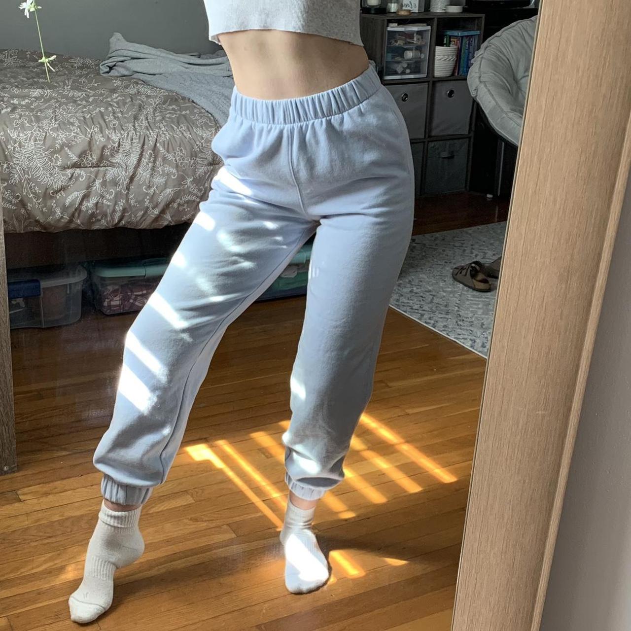 Hollister Co. Women's Blue and Grey Joggerstracksuits Depop