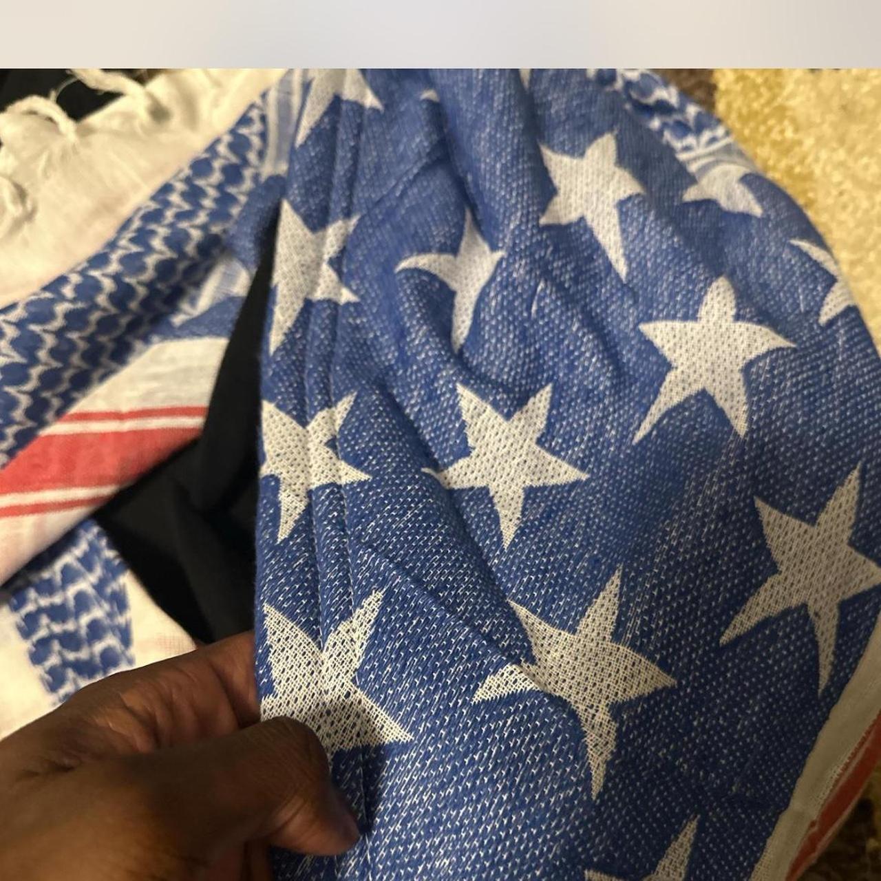 Grimy kids turban American flag scarf hoodie - black | Depop Grimy kids turban American flag scarf hoodie - black | Depop