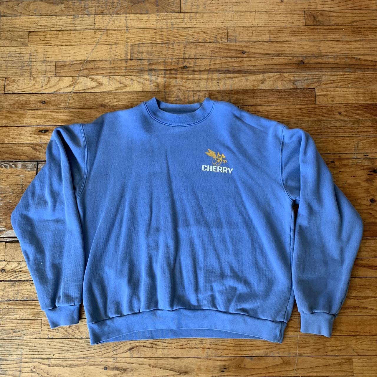 Cherry Baby Blue Crewneck Size Large Condition... Depop