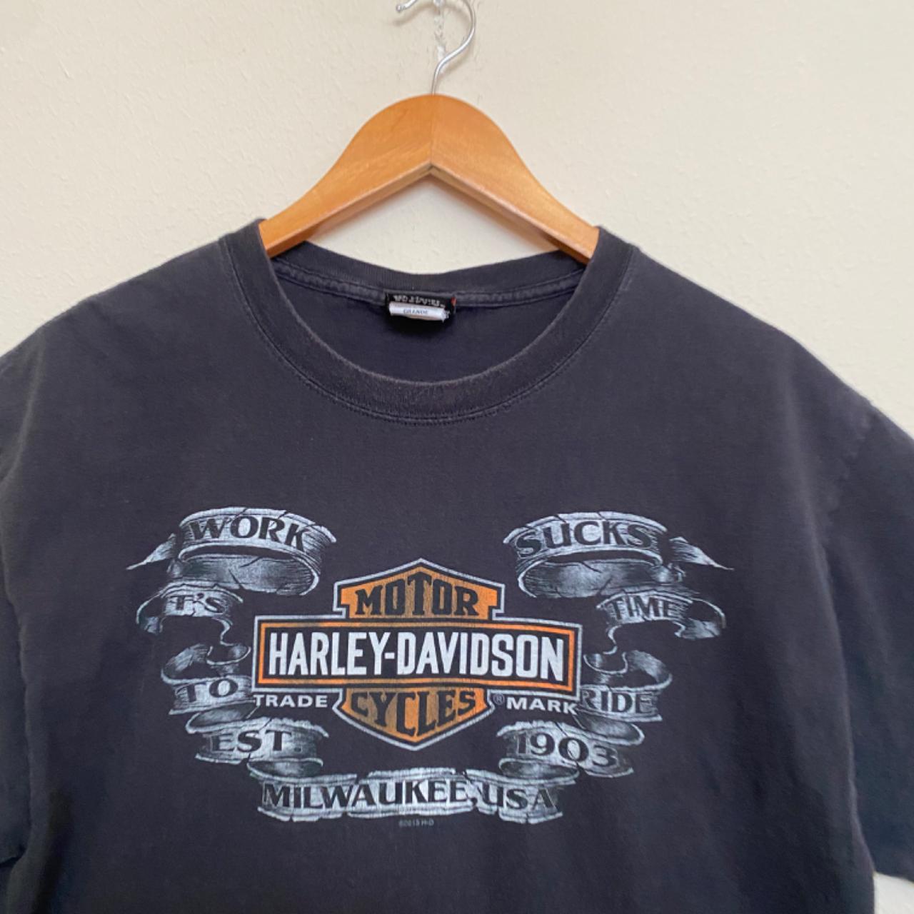 Vintage Harley Davidson T-Shirt Milwaukee Size... - Depop