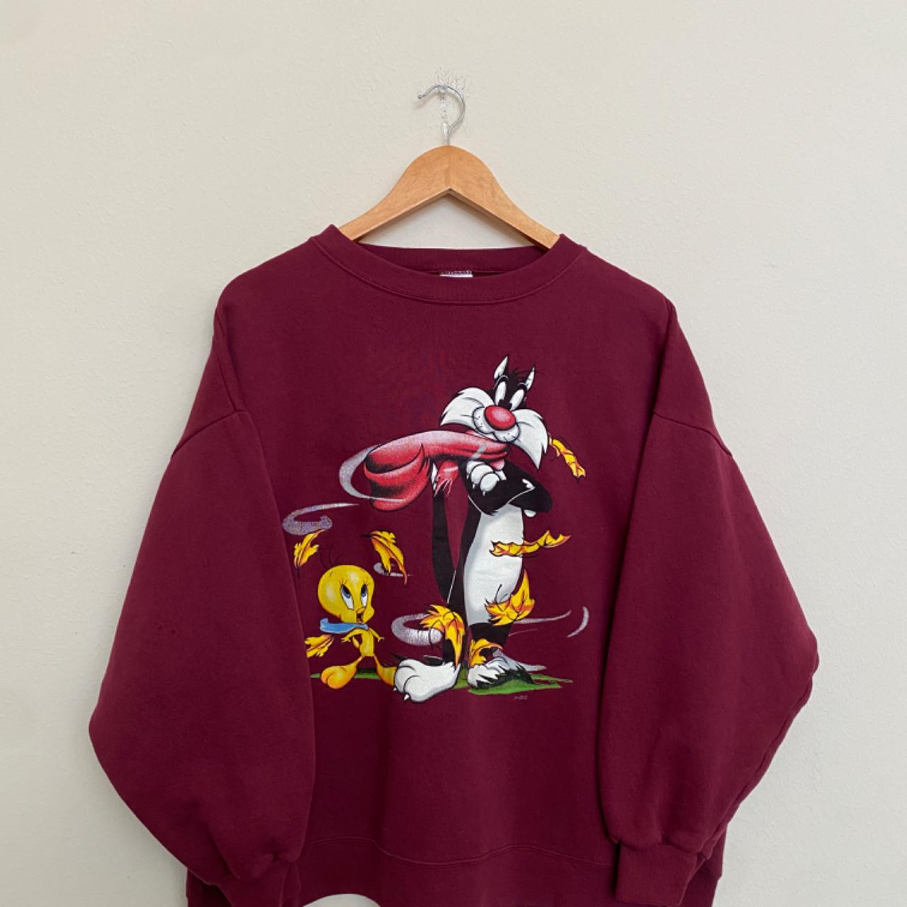 Vintage 90s Warner Bros Looney Tunes Sweatshirt... - Depop