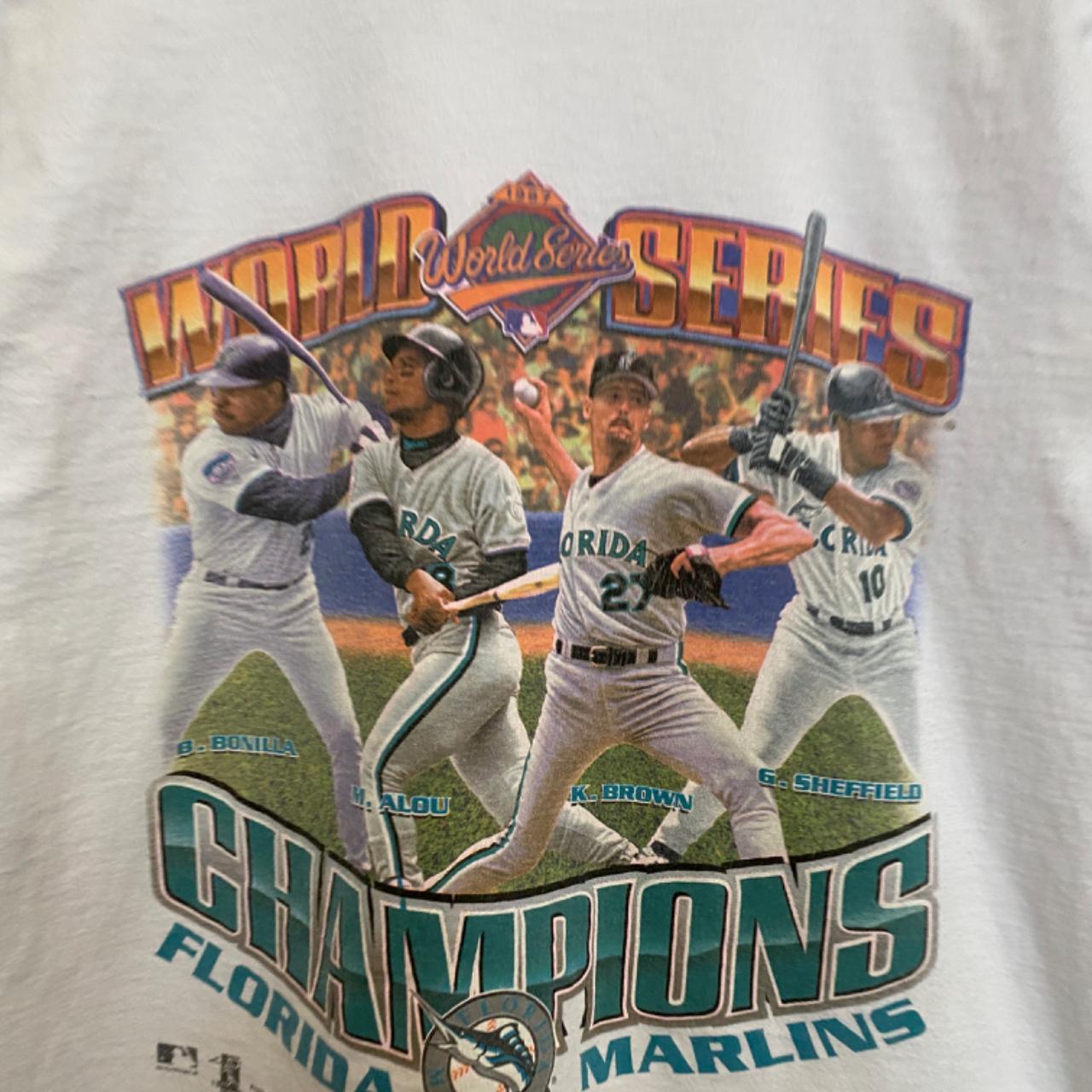 Florida marlins 1997 World Series Vintage Tee Fits - Depop