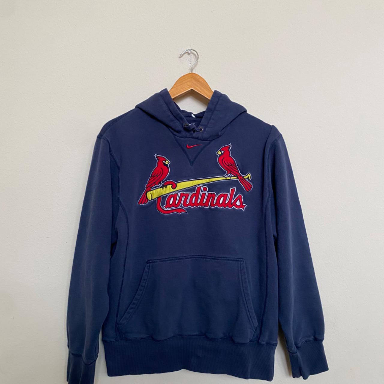 VTG St Louis Cardinals Nike Center Swoosh Hoodie Sweatshirt Size