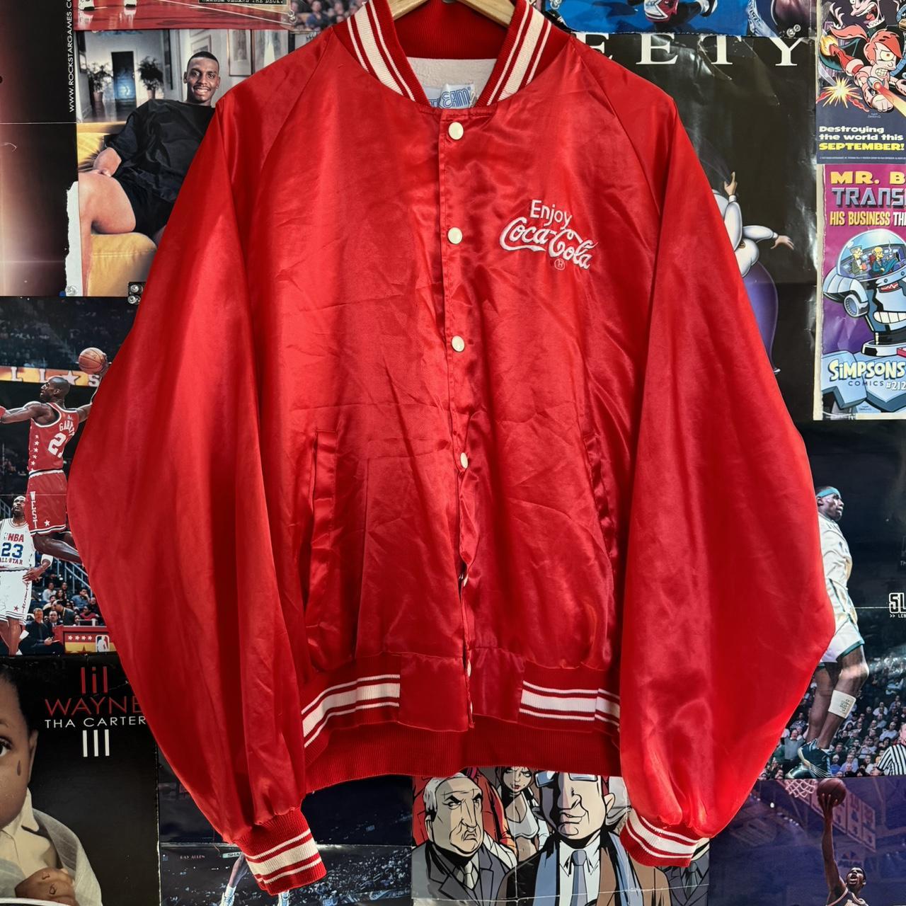 Vintage 80s 90s Coca Cola Satin Bomber Jacket Size. Depop