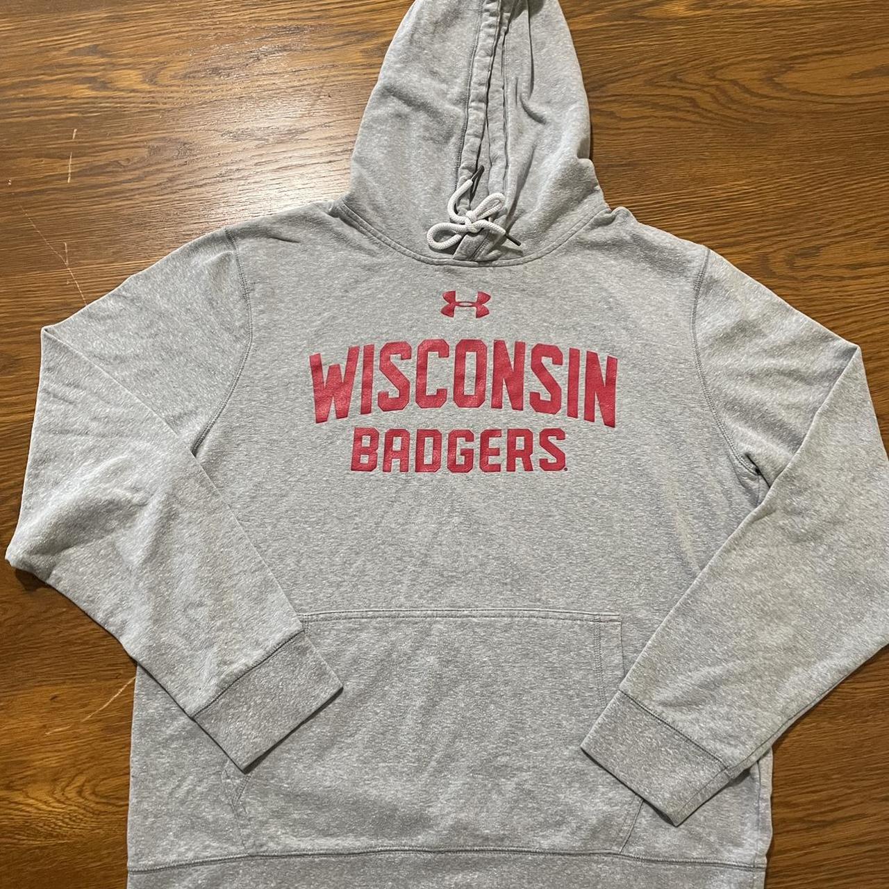 Gray Wisconsin Badgers Hoodie Depop 0205