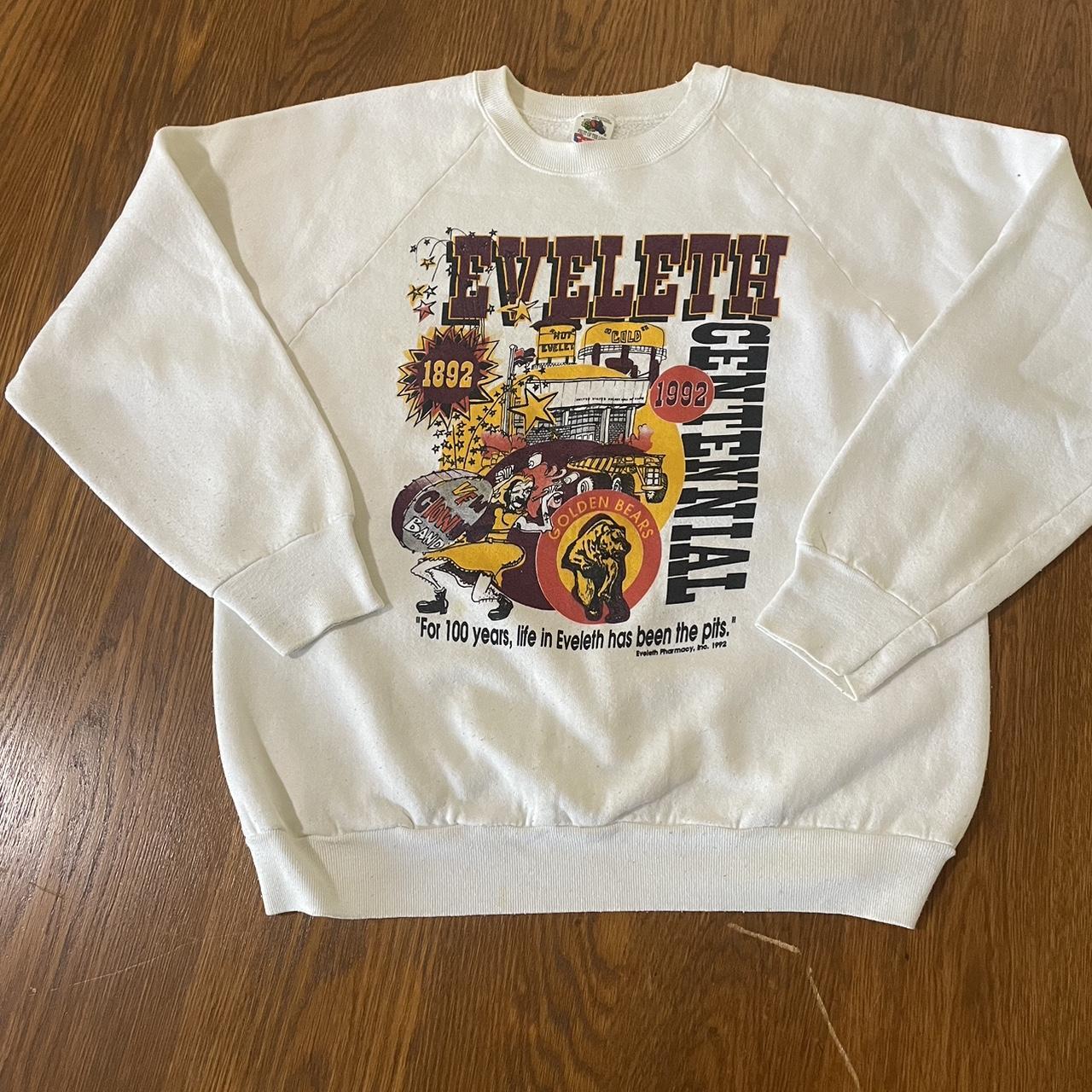 Vintage 80s New York Giants Sweatshirt. Electric - Depop