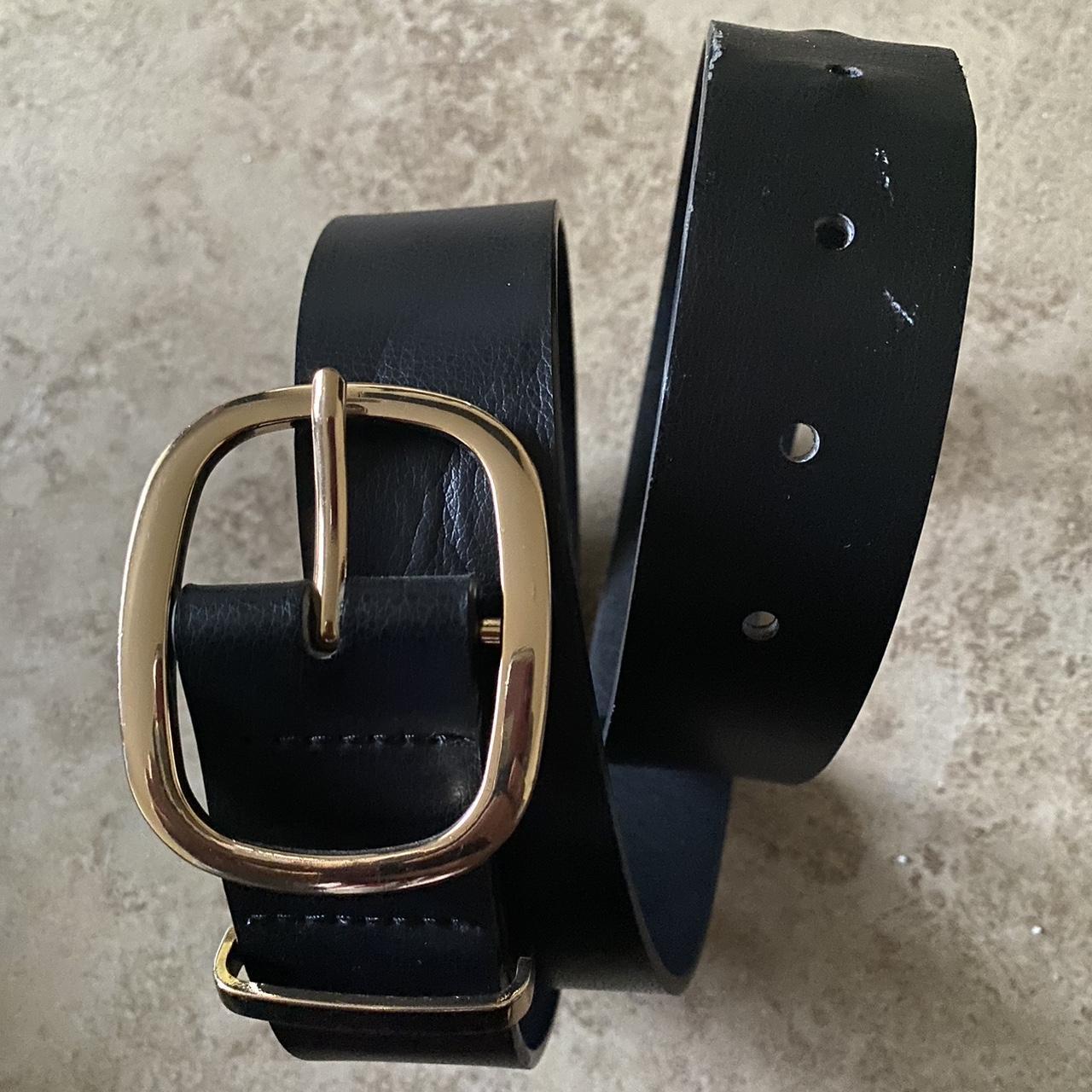 H&M Women's Black and Gold Belt | Depop