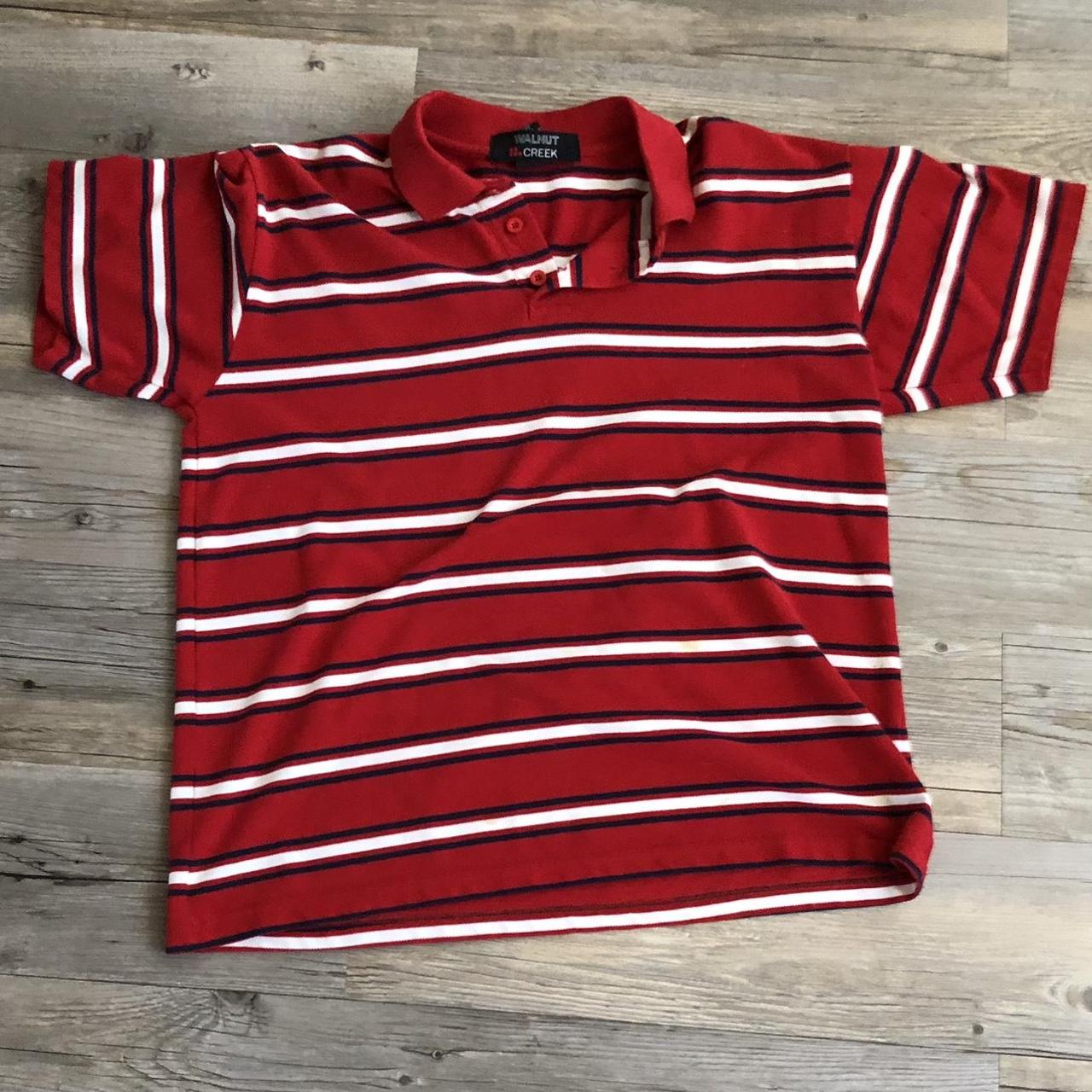 Medium striped polo shirt. - Depop