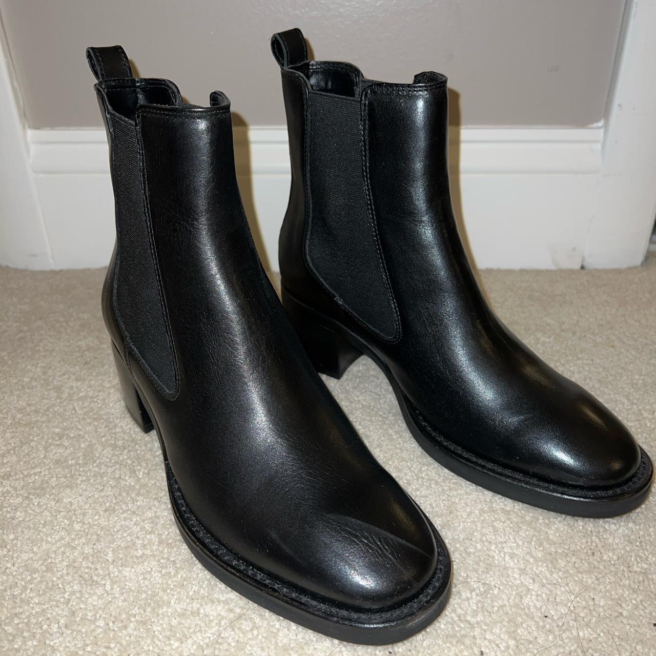 faux leather ankle boots